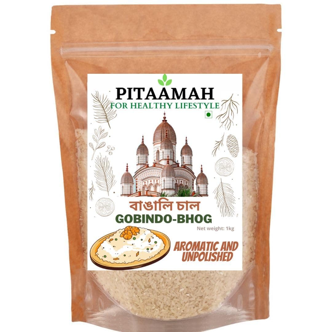 Pitaamah Natural GobindoBhog Rice | 5kg | Aromatic Rice | Unpolished Rice | Jeera Rice | Directly from Bengal Farmers