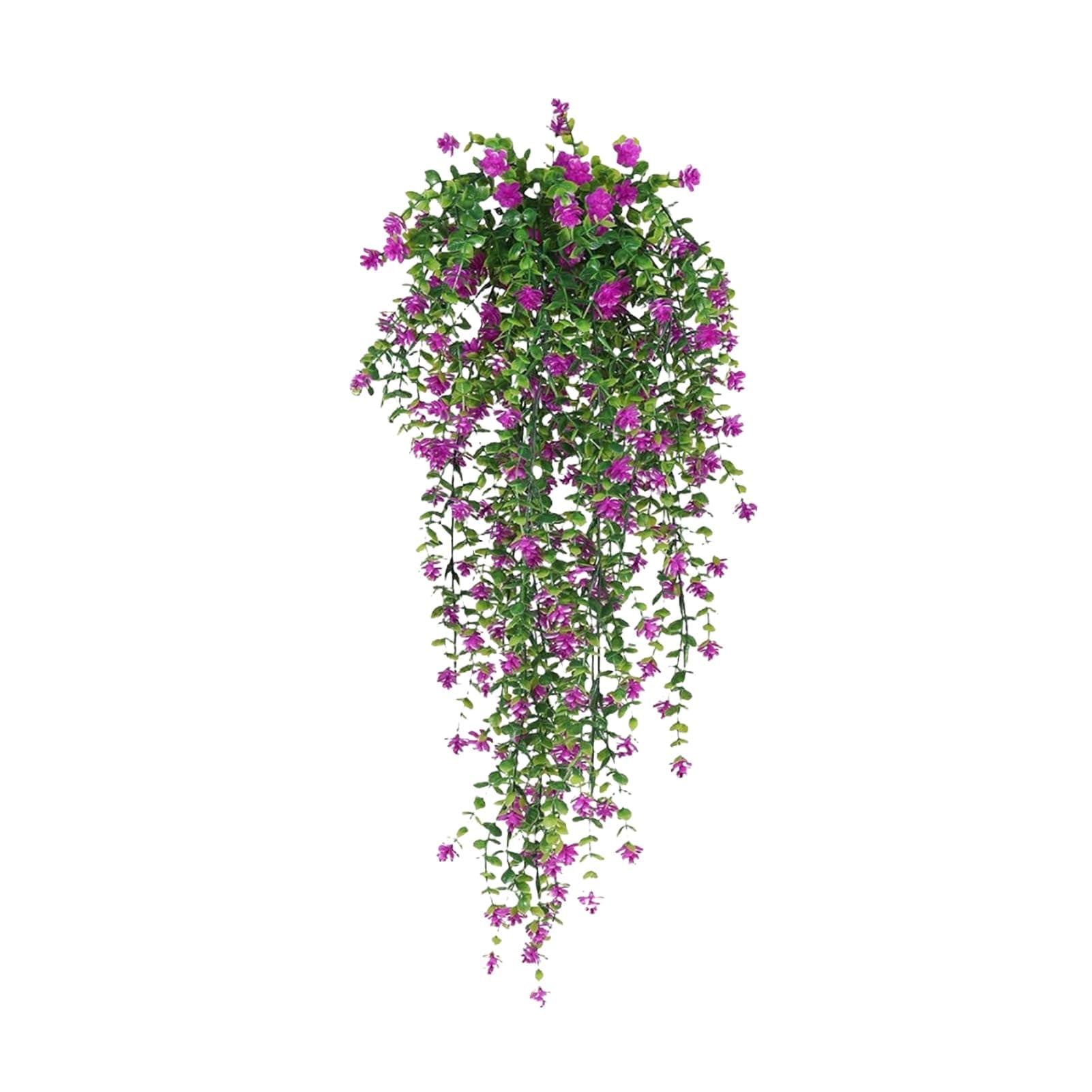 Lifelike Artificial Flowers Artificial Flower Decor Hanging Artificial Flower Vine Faux Drooping Floral Plants for Home Wedding Indoor Outdoor Garden Yard Decoration Purplish Red 1pc