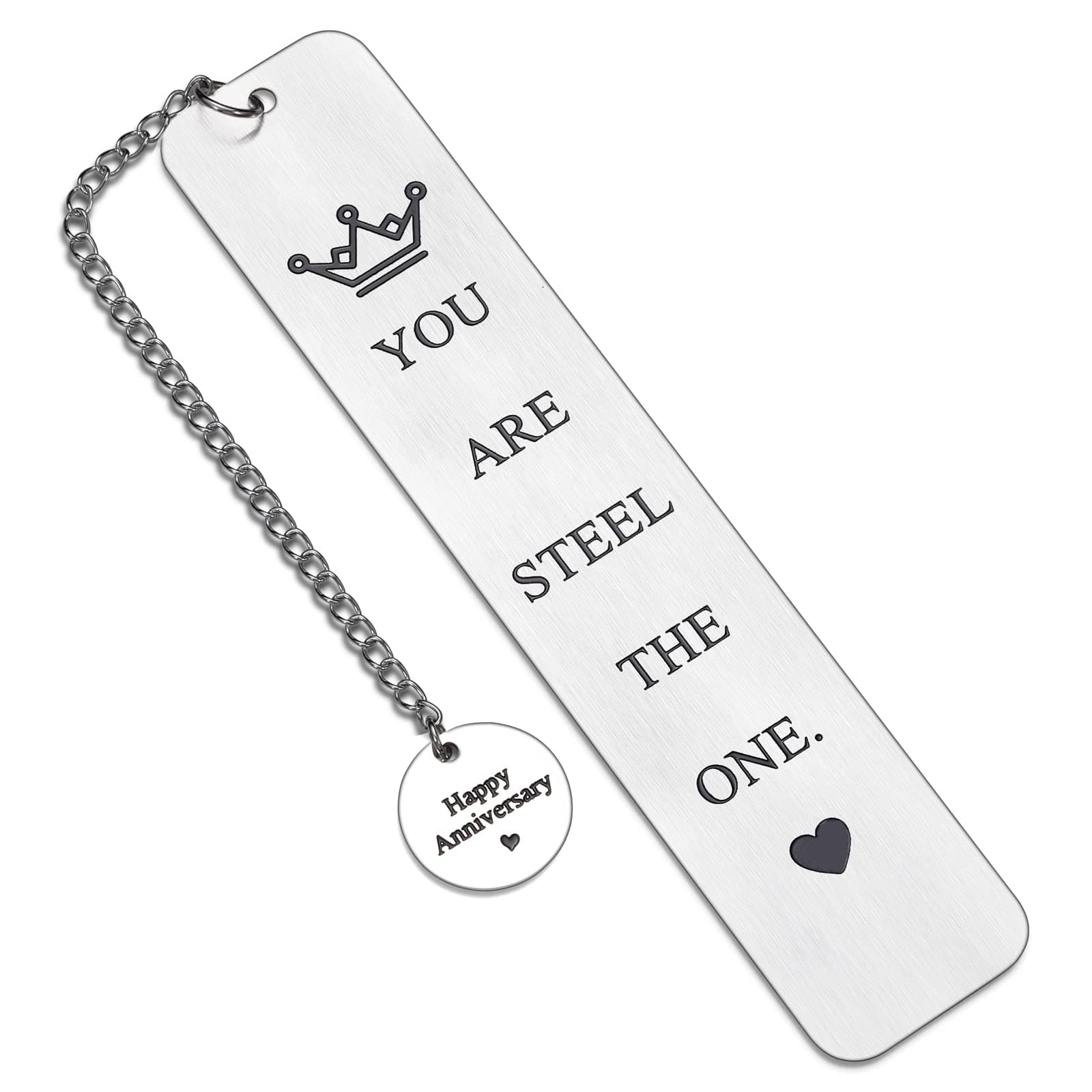 - 11 Year Anniversary Bookmark Gifts for Her Him Steel 11th Wedding Anniversary Valentines Day Steel Bookmark Gifts for Her Him Wife Husband Couple Women Men Book Lover Valentines Bookish Gift
