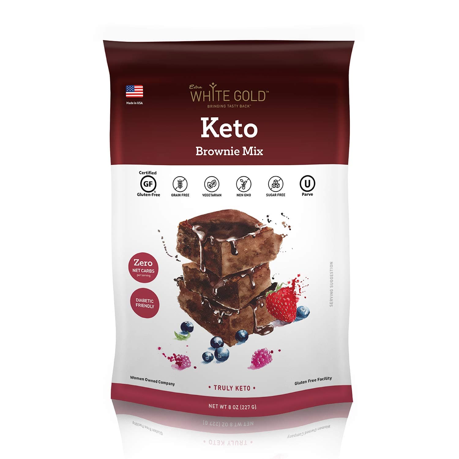 Extra White GoldKeto Mix - Low Carb Keto Mix, Sugar-Free, Gluten-Free, Diabetic Friendly (Keto Brownie)