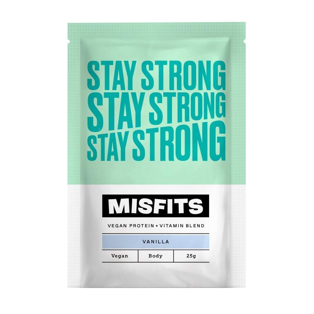 Misfits Stay Strong Vegan Protein Powder - Low Sugar High Protein - 10 x 25g Sachets