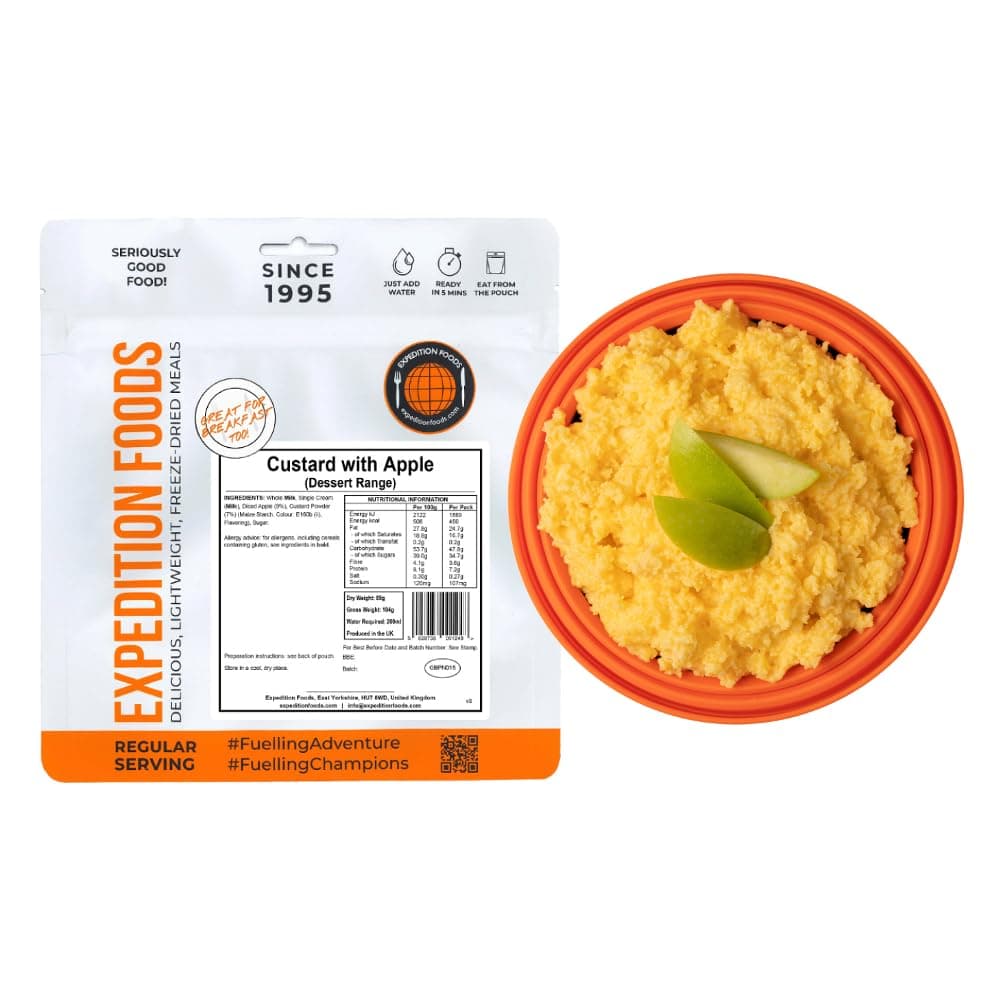 EXPEDITION FOODS Custard with Apple (Breakfast/Dessert Range) | Freeze-Dried Camping & Hiking Food