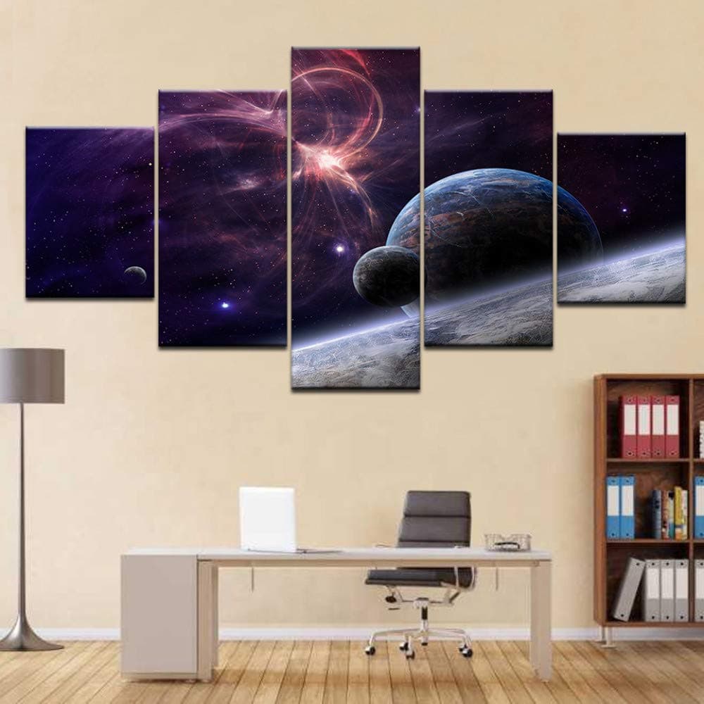 zxddzl SpaceX Fanstore Star modern 5 Panel wall posters Canvas Art Painting For home living room decoration