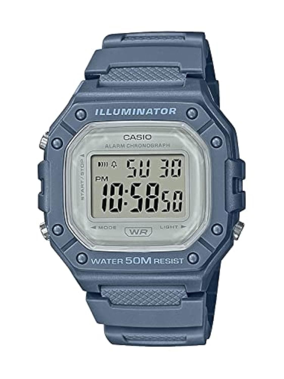 Casio Men's Quartz Sport Watch with Resin Strap, TBA, 5 (Model: W-218HC-2AVCF)
