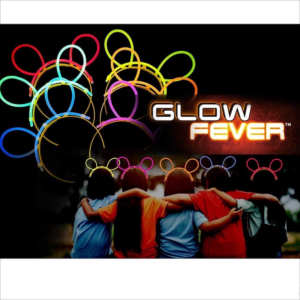 Glow Fever Bulk 36ct Glow Sticks Bunny Ears Headband, Luminous Hairband Glow Sticks Accessory Wedding Rave Festivals Concerts Glow Party Supplies