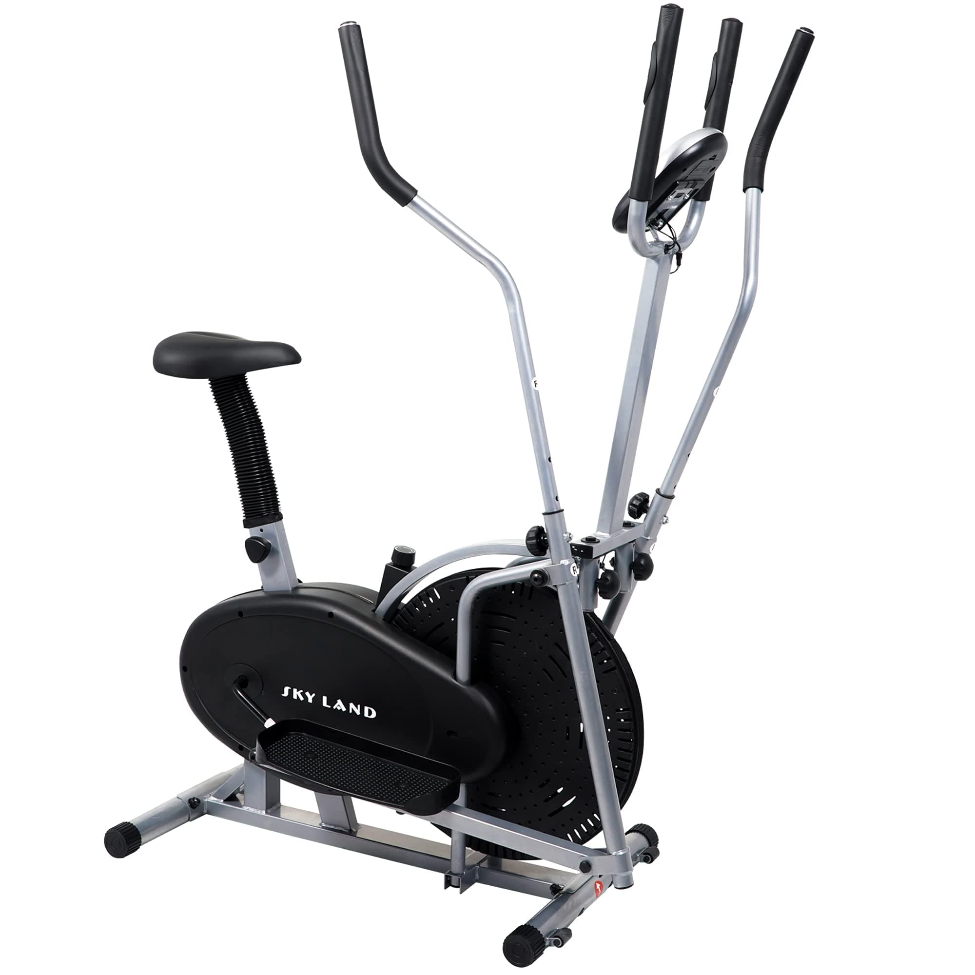 SKY LAND Exercise Bike for Home, Elliptical Orbitrek Cross Trainer with Adjustable Resistance, LCD Monitor, Full-Body Cardio Fitness Machine