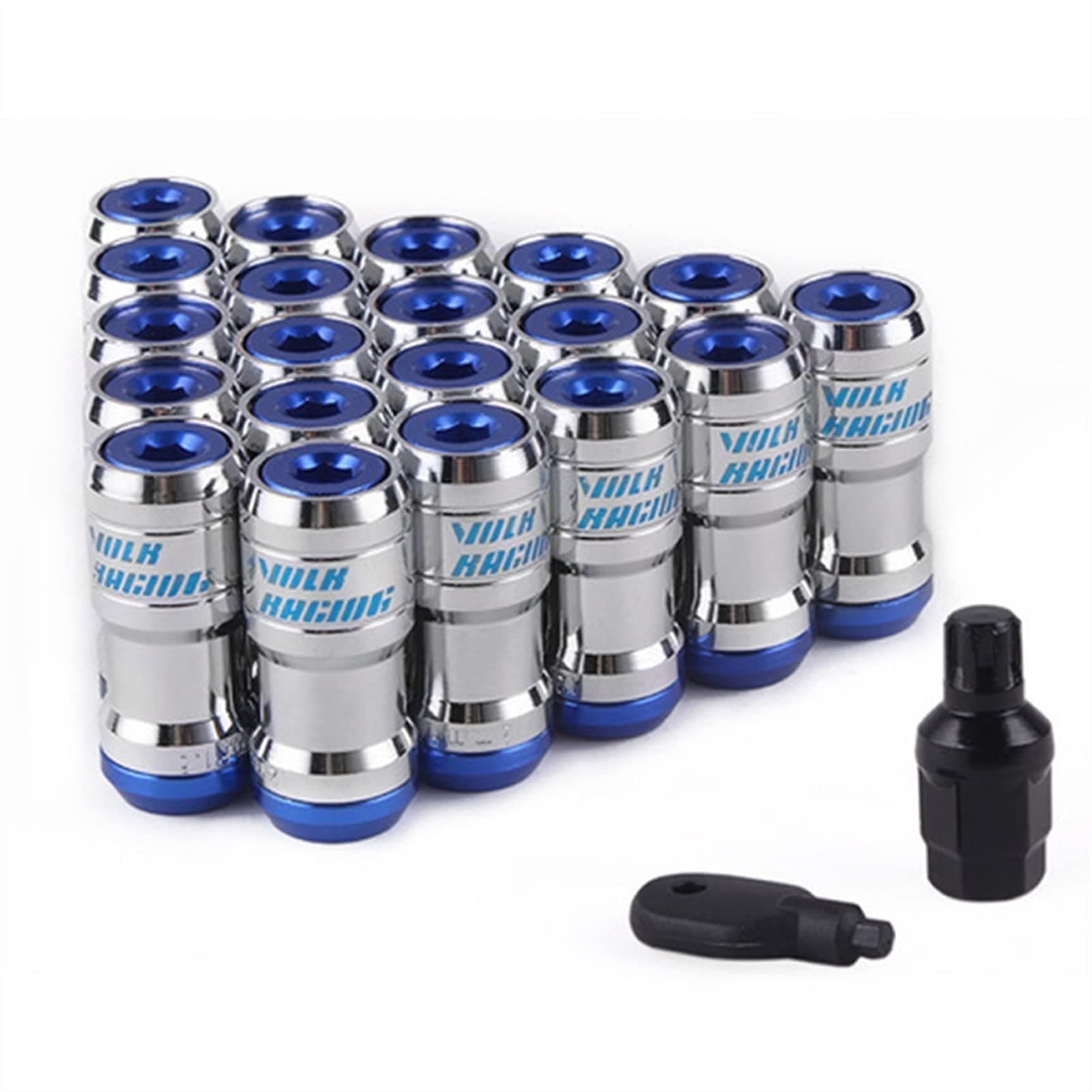 Wheel Lug Nut M12 X1.5 Or M12 X1.25 Authentic Acorn Racing Lug Wheel Nuts Screw 20PCS Car Replacement for Volk Wheel Nut Caps (Color : Blue, Size : M12x1.25), AITEXI9314