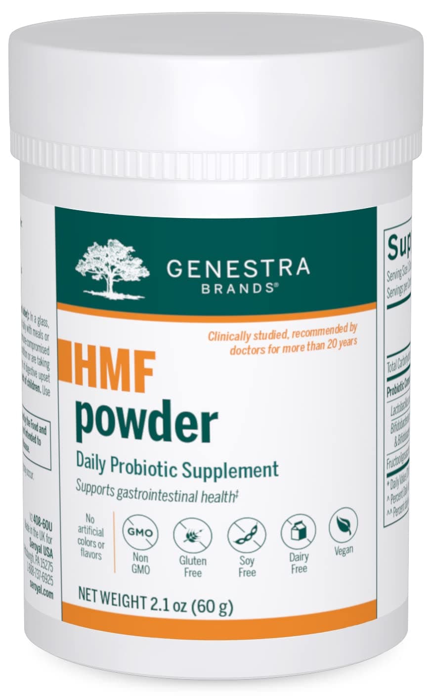 Genestra Brands - HMF Powder - Four Strains of Probiotics to Promote GI Health - 2.1 Ounces