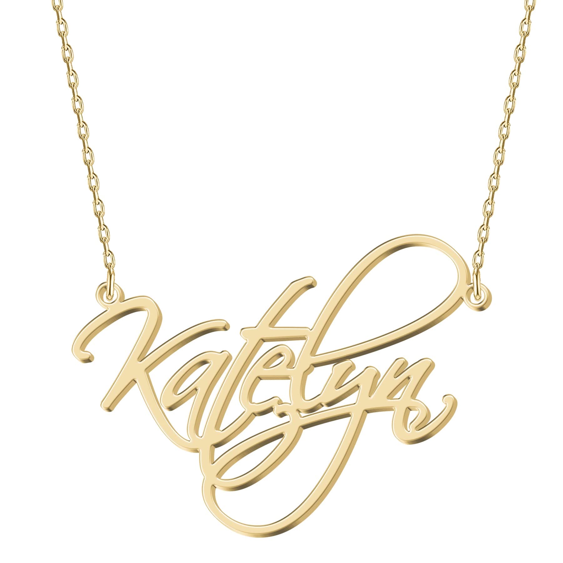 UMAGICBOX Personalized Name Necklace - Choose from 14 Font Styles - Customizable 18K Gold-Plated Pendant - Ideal Gifts for Birthdays, Mother's Day, and Christmas - Women, Girls, Teens, and Daughters