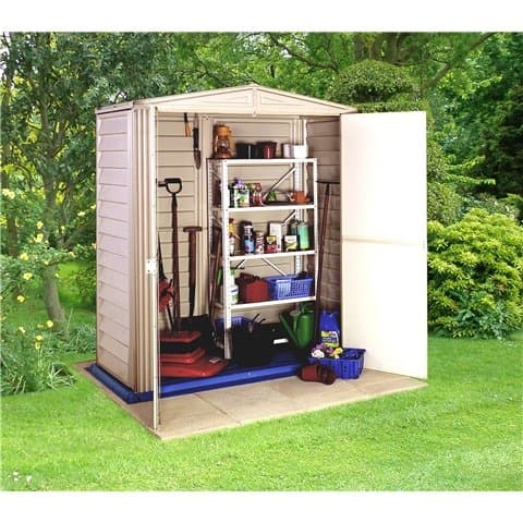 Oslo 5FT x 3FT DURAMAX PLASTIC PVC SHED WITH STEEL FRAME (1.73m x 0.97m) + FLOOR
