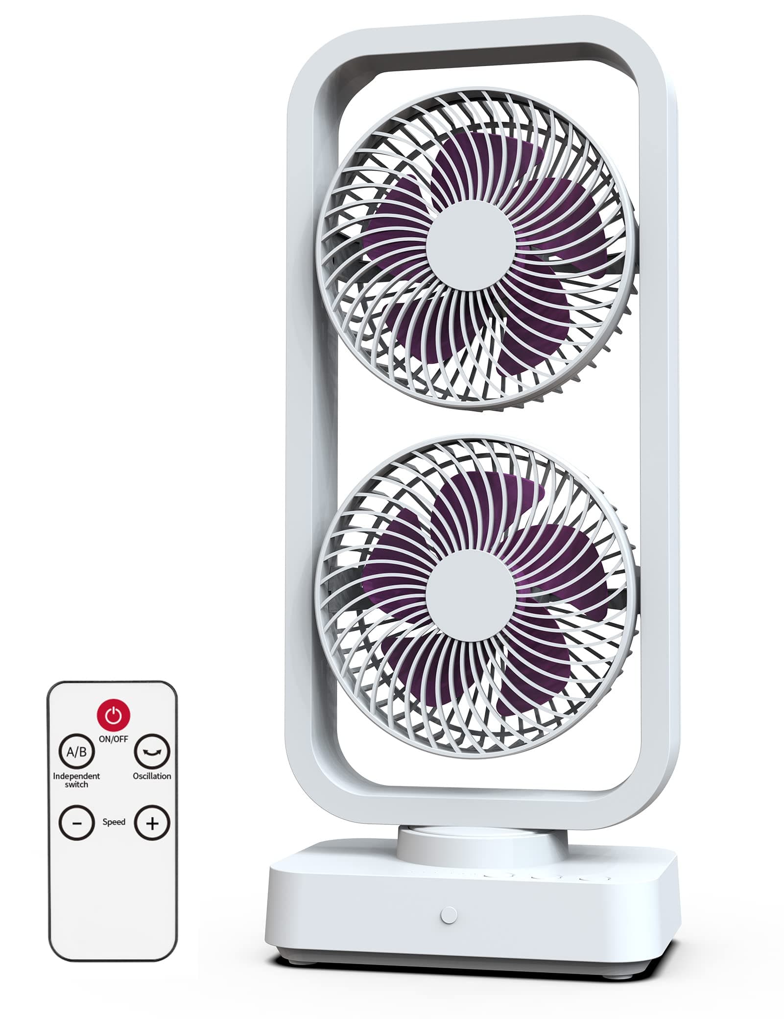 SLENPET 10000mAh Oscillating Tower Fan with Remote, 16 inch Cordless Rechargeable Camping Fan, Battery Operated Desk Fan, Portable USB Fan for Home Outdoor, 3 Speeds