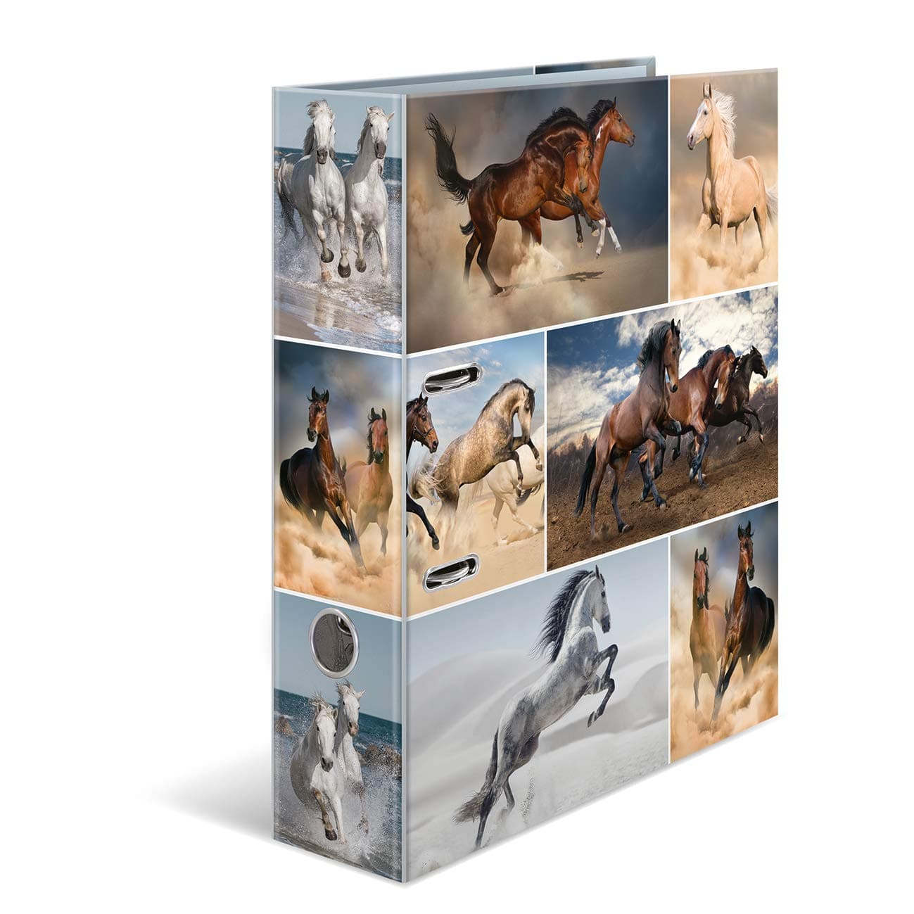 HERMALever Arch File Animals with Horses Motif, A4, 70 mm Spine, with Inner Print, 1 Folder
