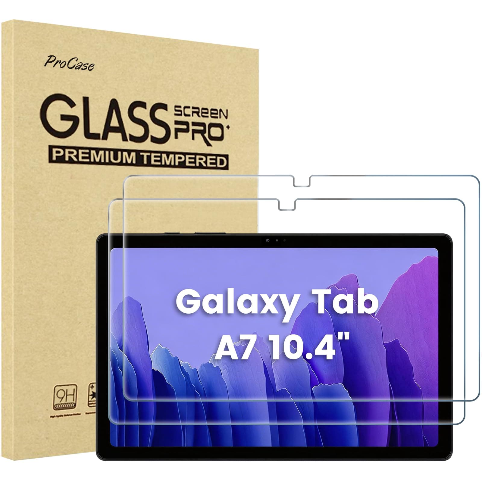 ProCase 2 Pack Galaxy Tab A7 10.4 2020 Screen Protector T500 T503 T505 T507, Tempered Glass Screen Film Guard for 10.4 Inch Galaxy Tab A7 2020 Tablet SM-T500 SM-T503 SM-T505 SM-T507