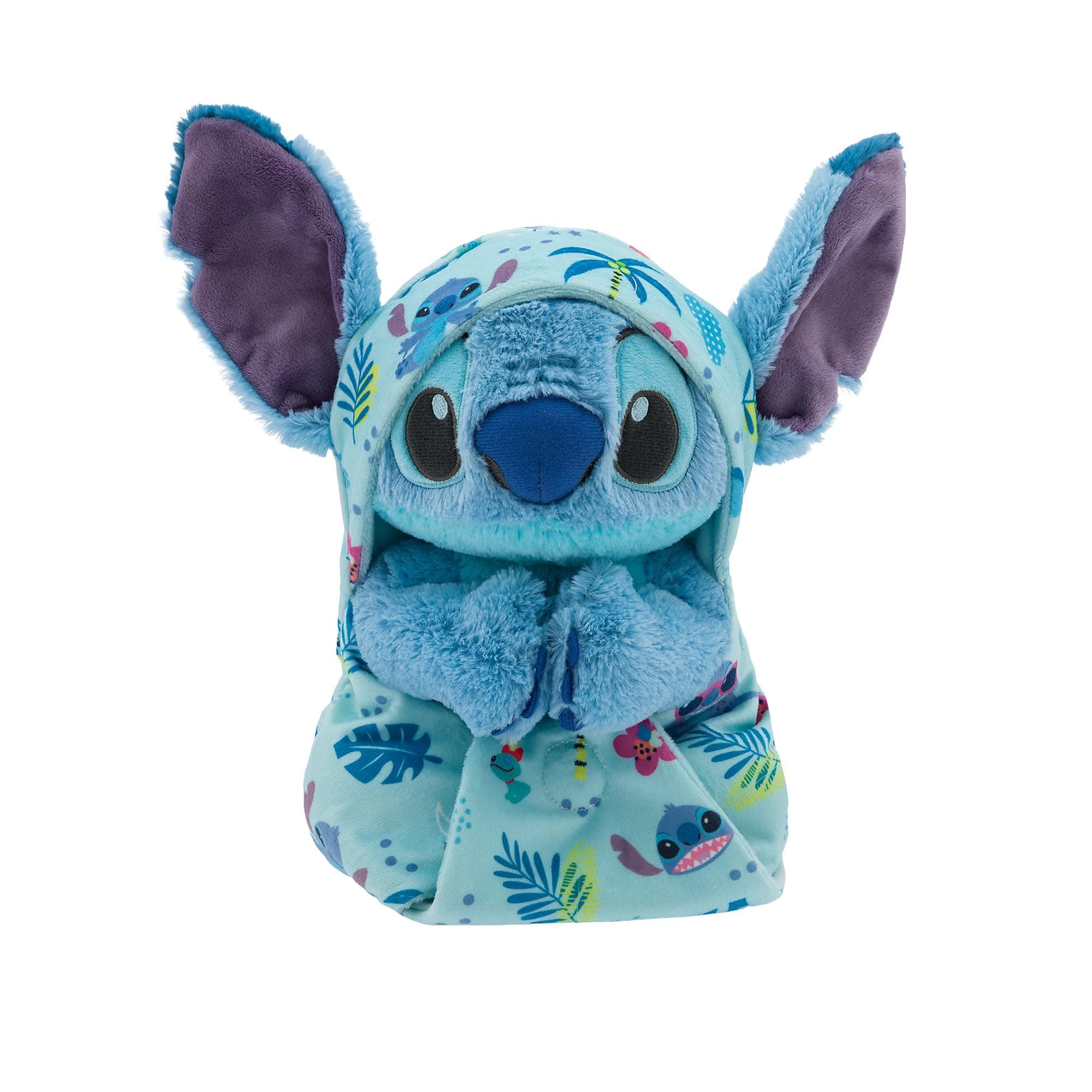 Official Stitch Plush with Blanket Pouch - Disney Babies Plushy in Baby Swaddle - Kids Toy for Those who Love Plush Figure Toys, Cute Plushies, & Baby Stuffed Animals - Small - 11¾"