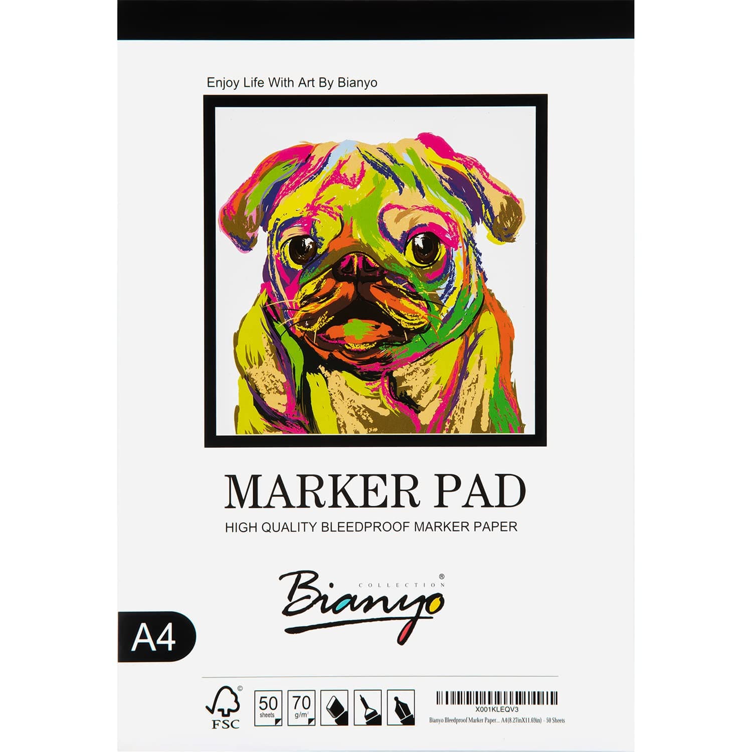 BianyoA4 Bleedproof Marker Paper Pad- 50 Sheets Art Drawing Pad for Markers Pens Pencils, 70 GSM …