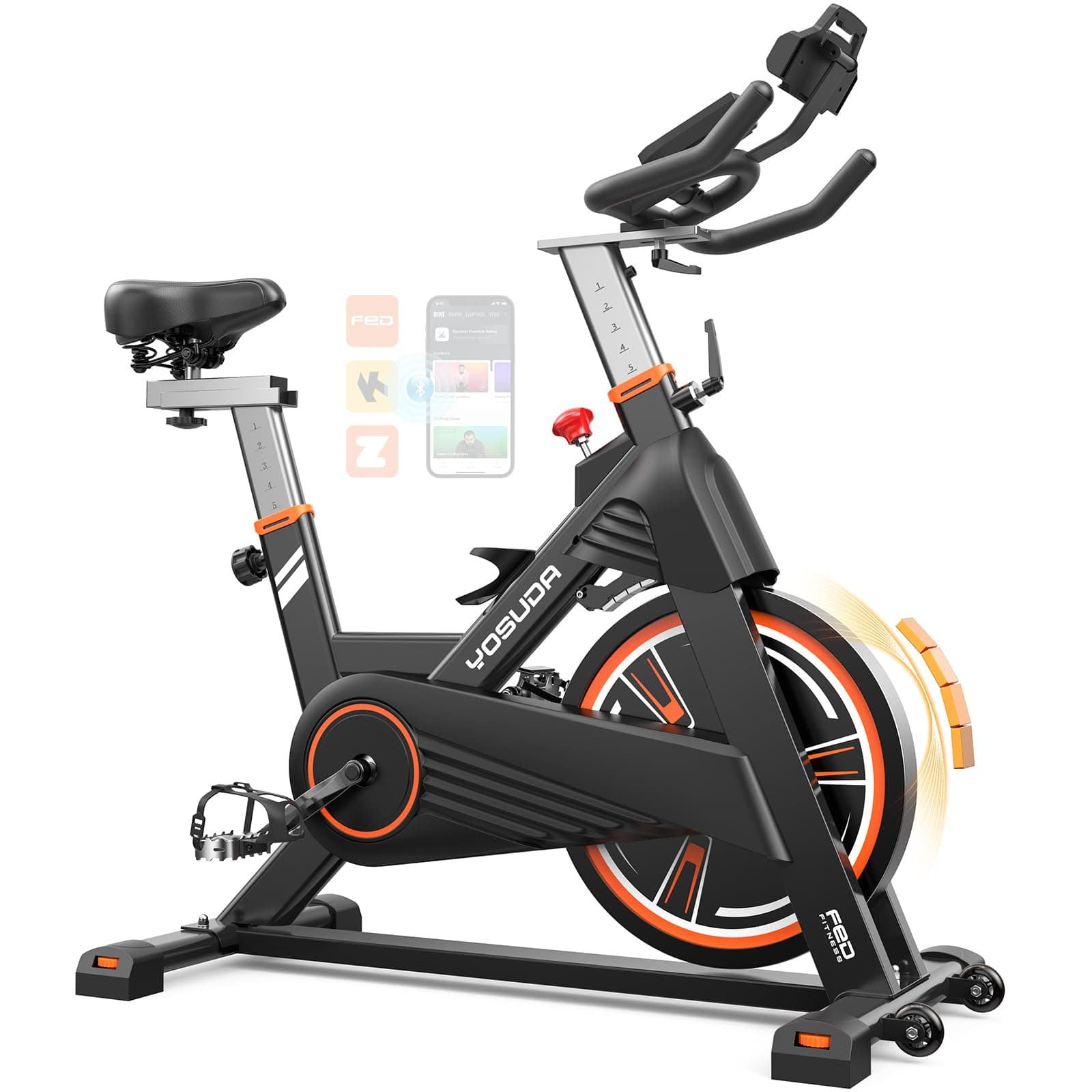 YOSUDA PRO Magnetic Exercise Bike 350 lbs Weight Capacity - Indoor Cycling Bike Stationary with Comfortable Seat Cushion, Silent Belt Drive 010C