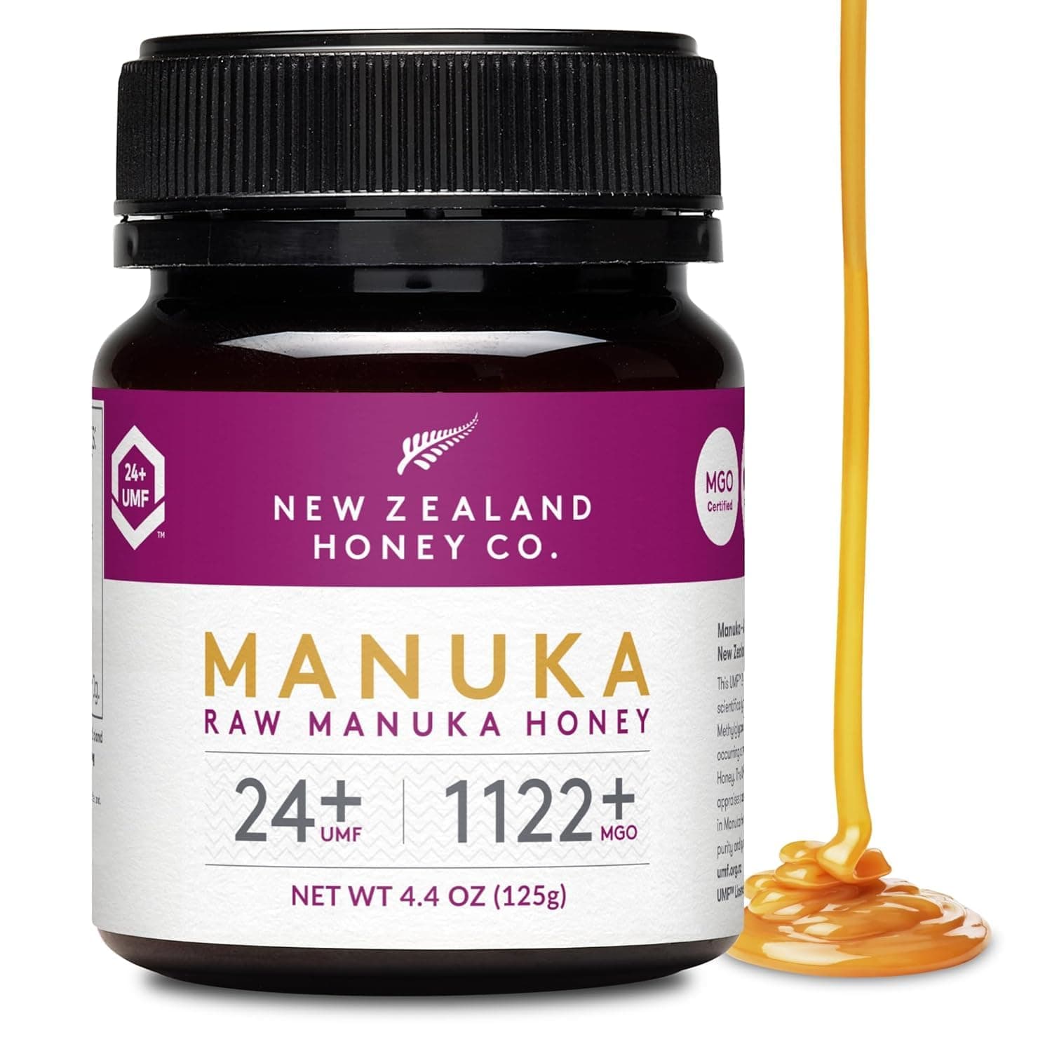 Raw Manuka Honey UMF 24+ / MGO 1122+ | 4.4oz | 125g | Medical Grade Raw Honey