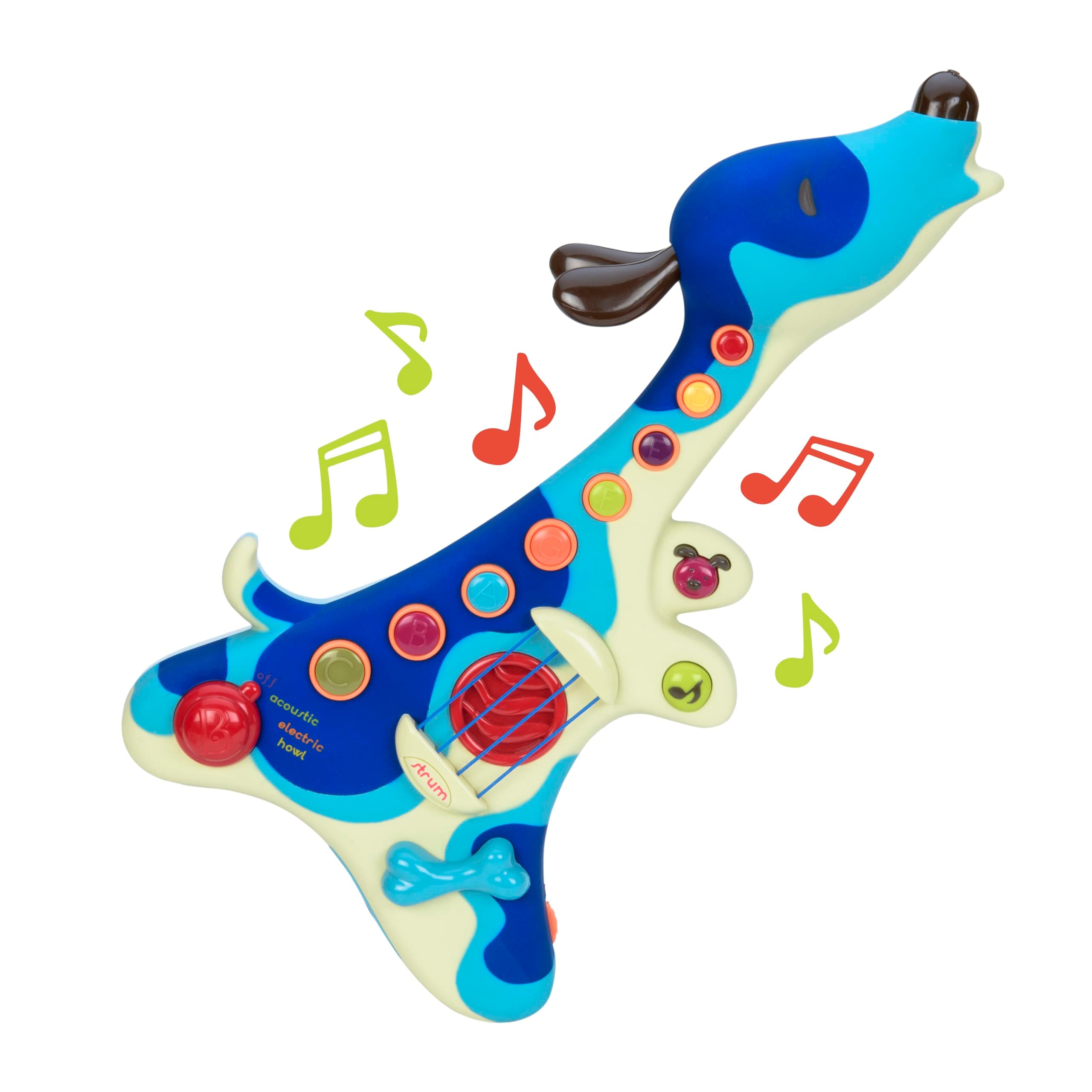 B.toys Blue Dog Guitar, Musical Instrument Toy, Music, Ages 2+