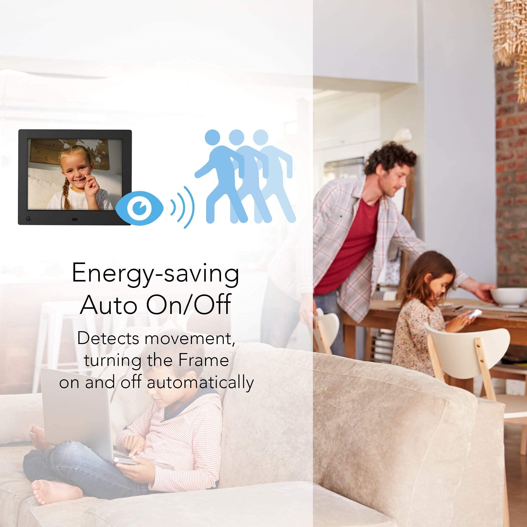 NIX Advance 10 Inch USB Digital Photo Frame - HD IPS Display, Auto-rotate, Motion Sensor, Remote Control - Mix Photos and Videos in the Same Slideshow