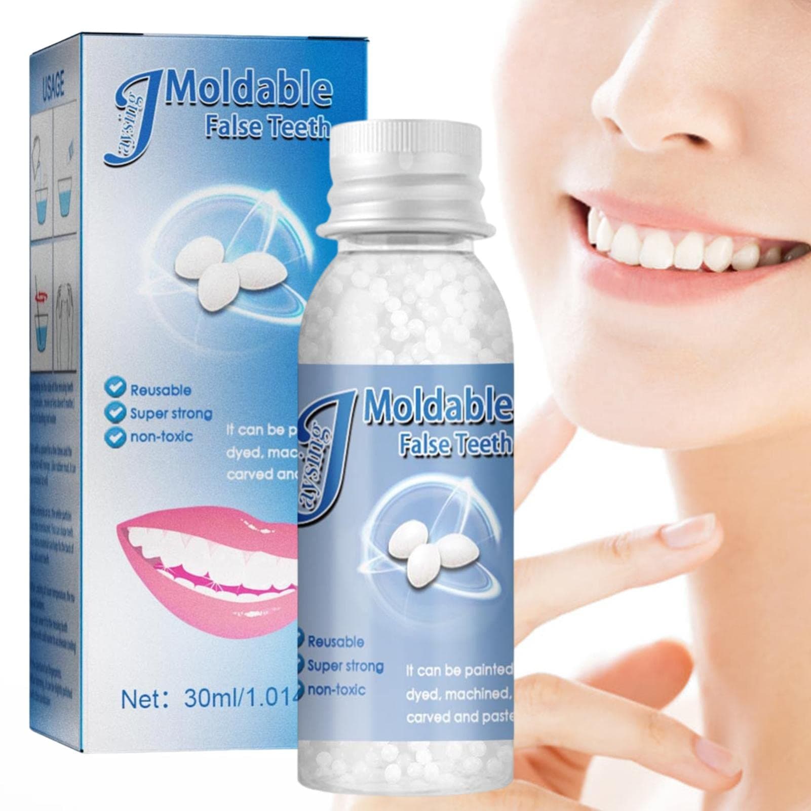 Moldable False Teeth | Tooth Repair Kit,Do It Yourself Thermal Fitting Beads For Vampire Dentures, Moldable False Teeth For Confident Smile Yyss