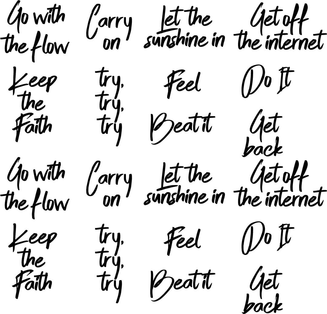 Set of 20 Vinyl Wall Art Decal - Words of Encouragement - from 3" to 7" Each - Positive Affirmations Workplace Bedroom Apartment Decor Decals - Indoor Outdoor Home Living Room Office Quotes