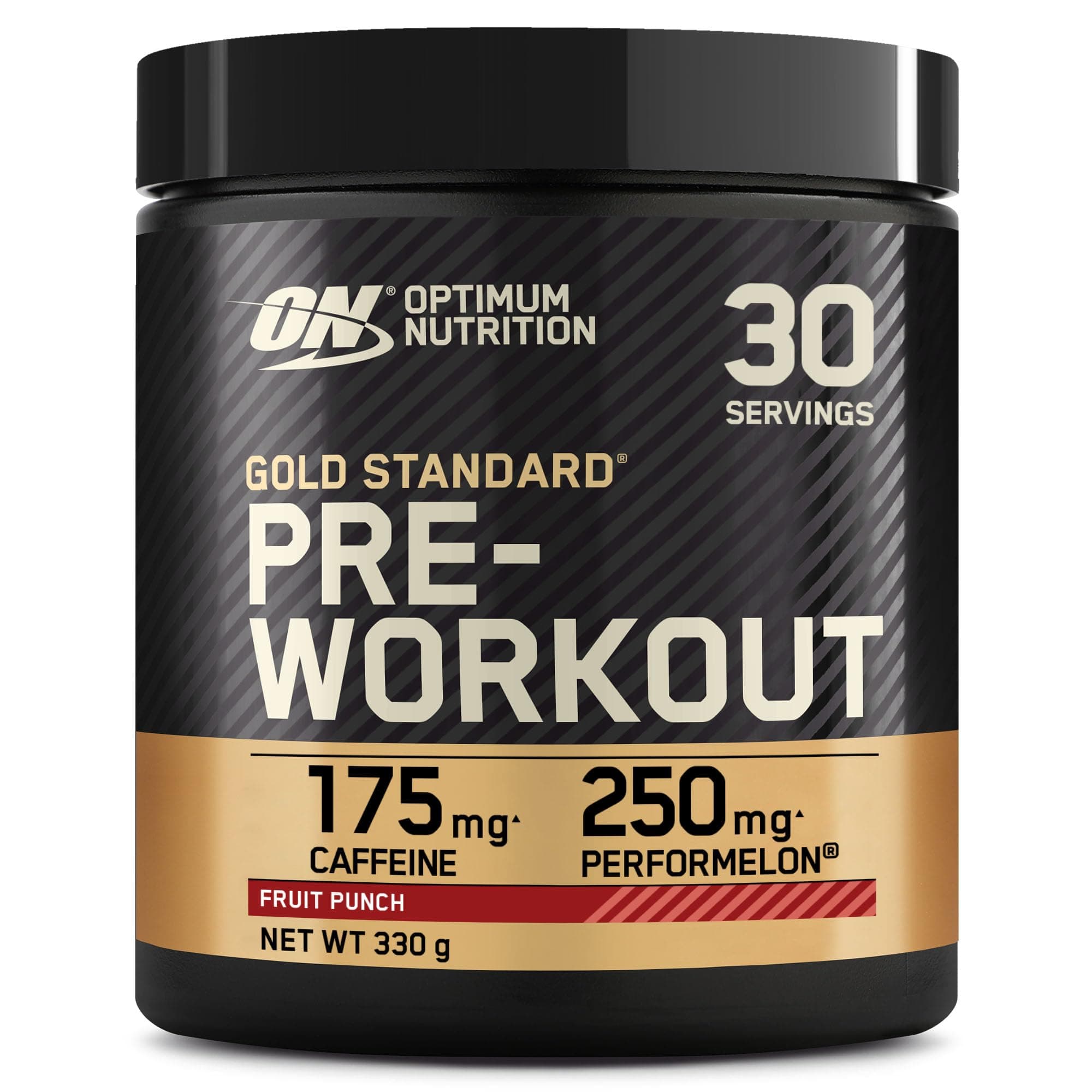 Optimum Nutrition Gold Standard Pre Workout Powder, Energy Drink with Creatine Monohydrate, Beta Alanine, Caffeine and Vitamin B Complex, Nutrition Supplement, Fruit Punch Flavour, 30 Servings, 330 g