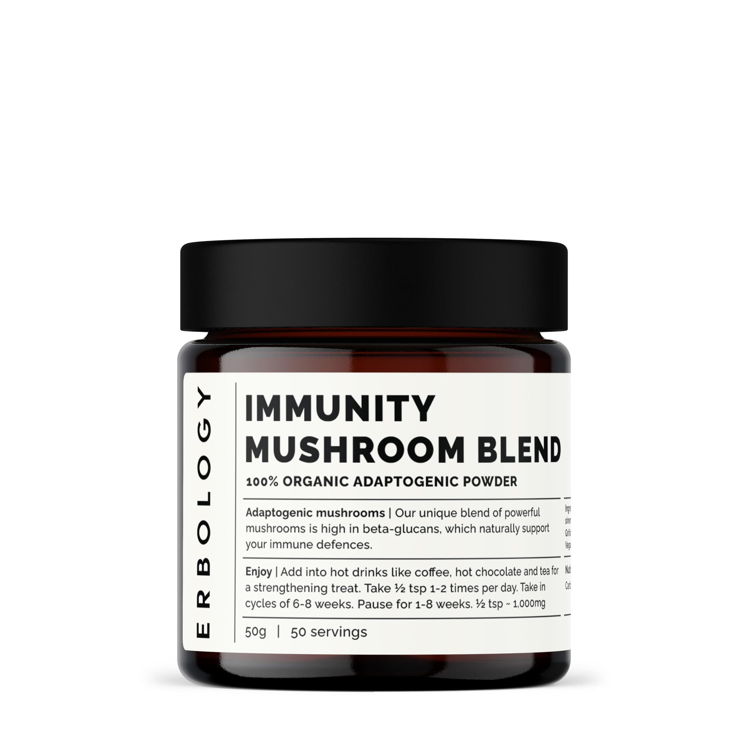 Organic Immunity Mushroom Blend 50g - 100% Adaptogenic Powder