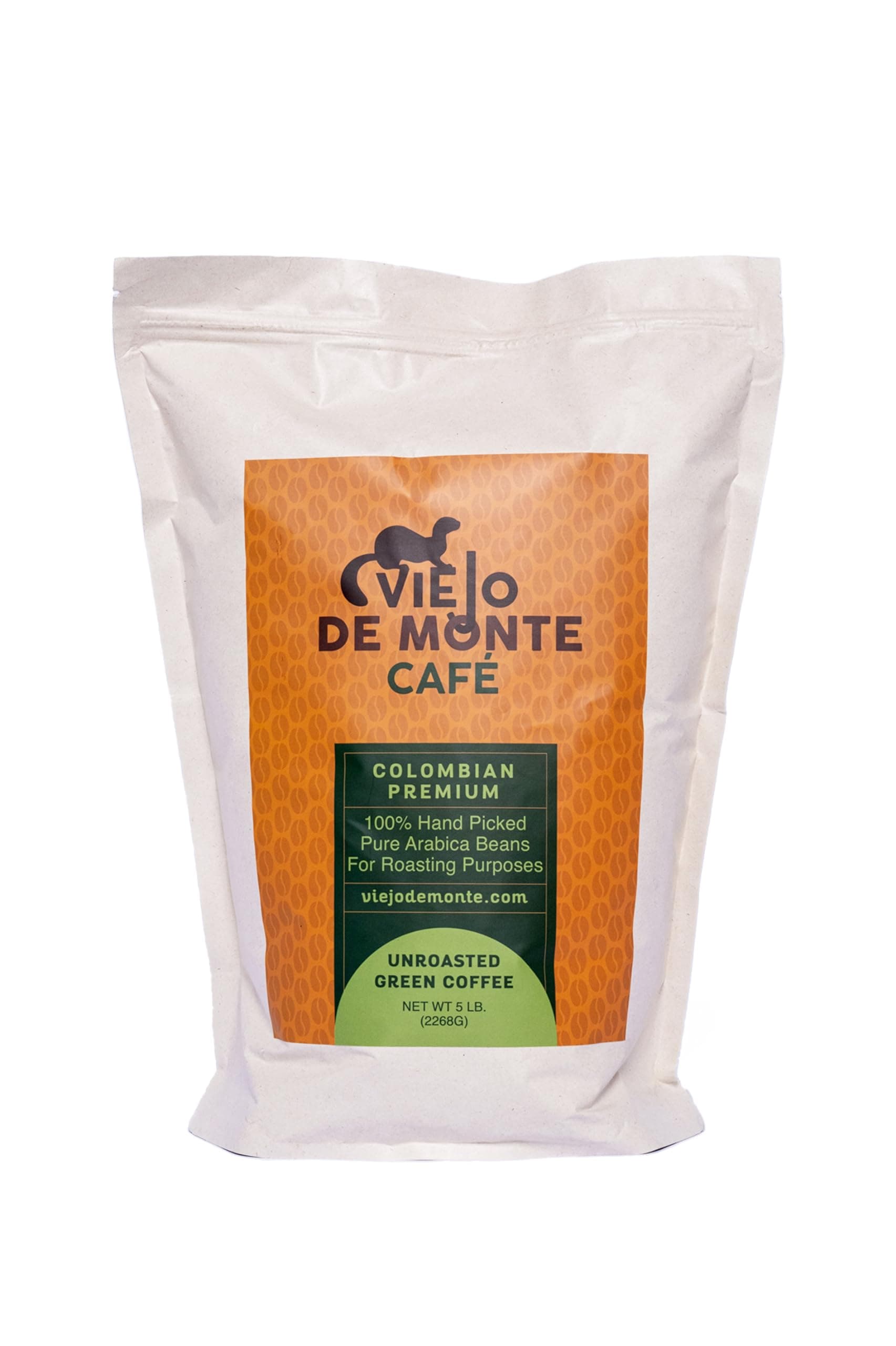 VIEJO DE MONTE Green Coffee Beans, Unroasted Whole Bean, 5 lbs | Specialty Grade for Fresh Roast | Perfect for Home Roasting, Coffee Roasters | Premium Quality