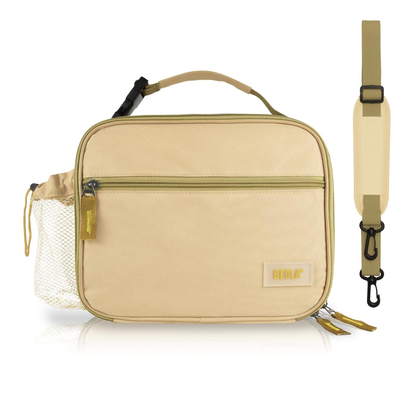 Lunch Bag Insulated Lunch Box Carrier, Reusable School supplies Bag for Kids, Adults, Girls, Boys, Women, Men, One Compartment, Leakproof Bento Bag (Mustard Yellow)