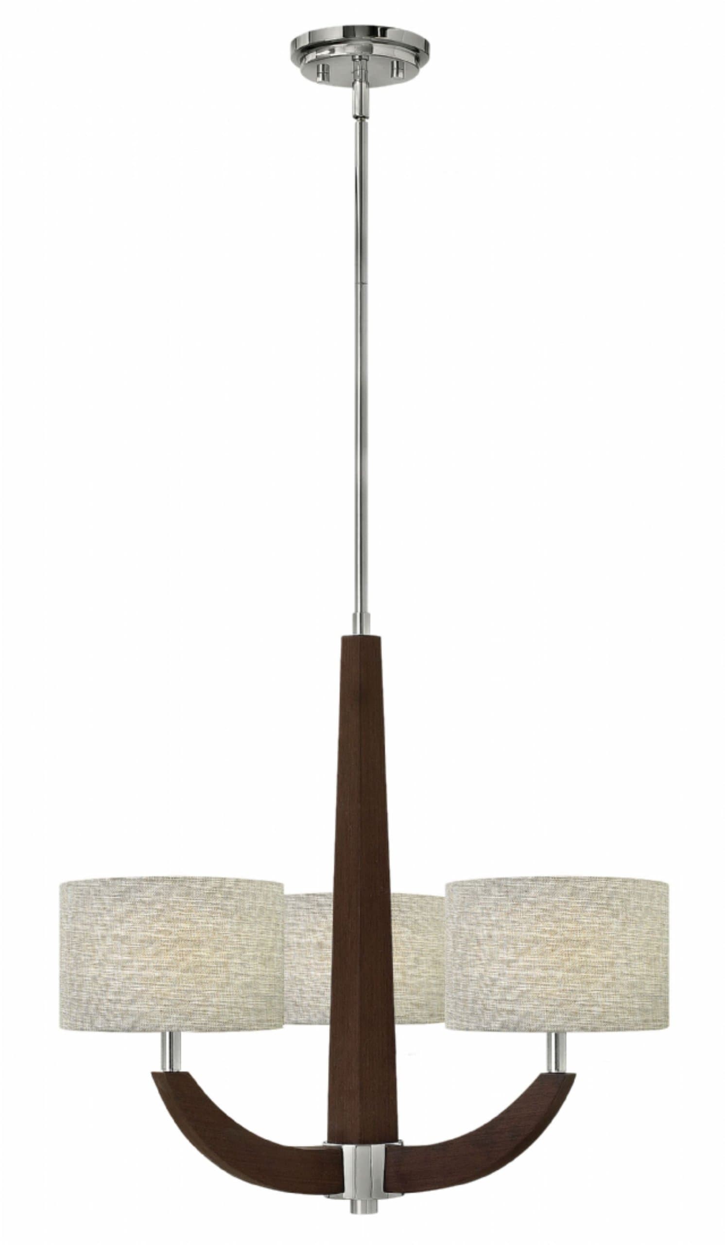 Hinkley FR42343PCM Cameron - Three Light Island Chandelier, Polished Chrome Finish with Textured Fabric Shade