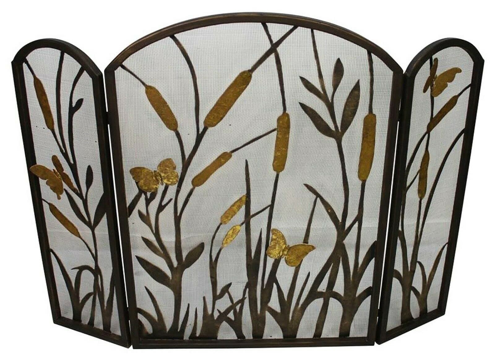 Fireplace Screens Fire Screens Three-Panel Fireplace Screen With Mesh Backing Fireplace Screen Flat Fireplace Screens Decorative Anniversary