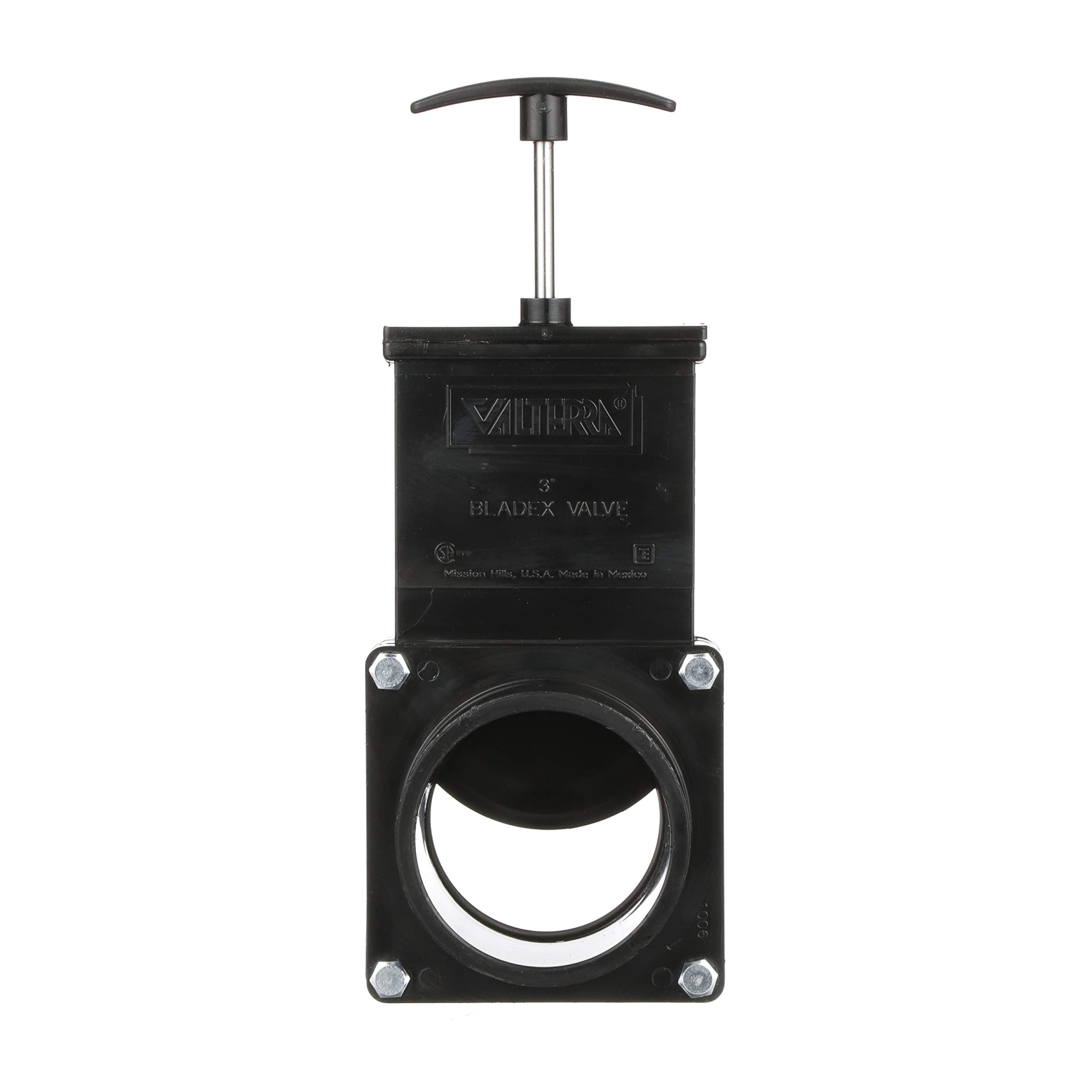Valterra ABS Gate Valve for RV, Camper, and More - 3-Inch Hub x Spigot Connection