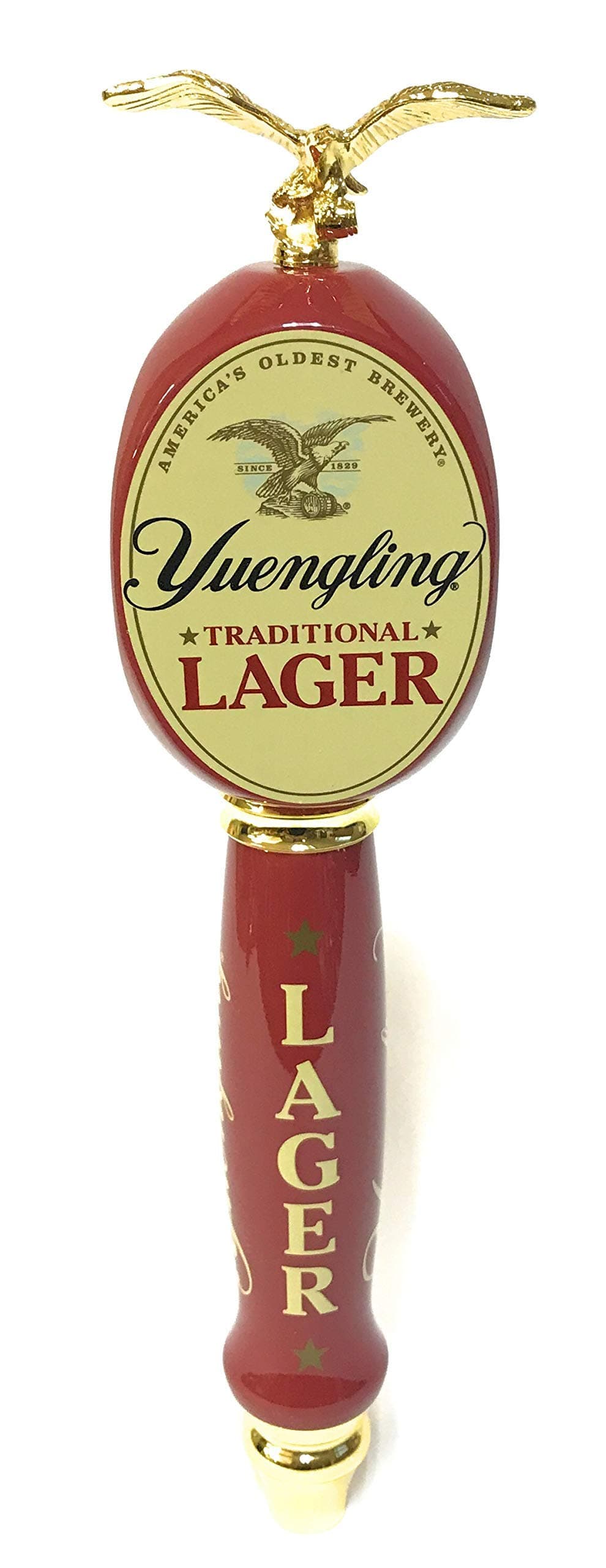 Traditional Lager 2018 13" Tap Handle - 3 Sided with Gold Eagle Topper