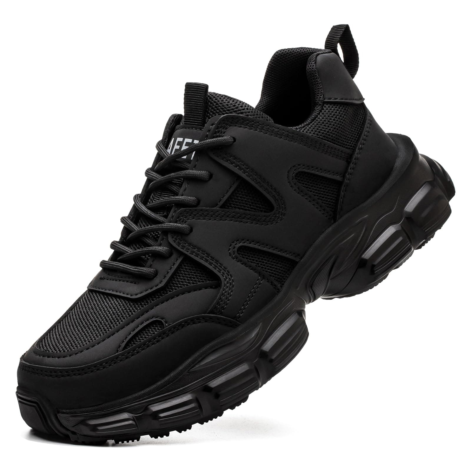 Hogent Steel Toe Shoes for Women Men Wide Non Slip Composite Work Sneakers Indestructible Comfortable Safety Tennis Shoes Lightweight Breathable Construction Sneakers Puncture Proof Ergonomic Design