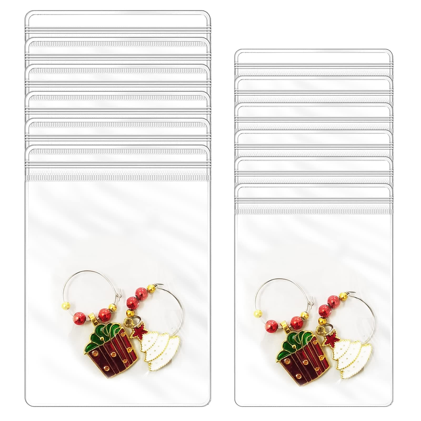 200 Pieces Transparent Anti Tarnish Jewelry Storage Pvc Zipper Lock Bag, Maehsab Clear Self Seal Anti Oxidation Plastic Small Bag for Jewelry Earring Ring Necklace Organizer (6x8cm + 7x10cm)