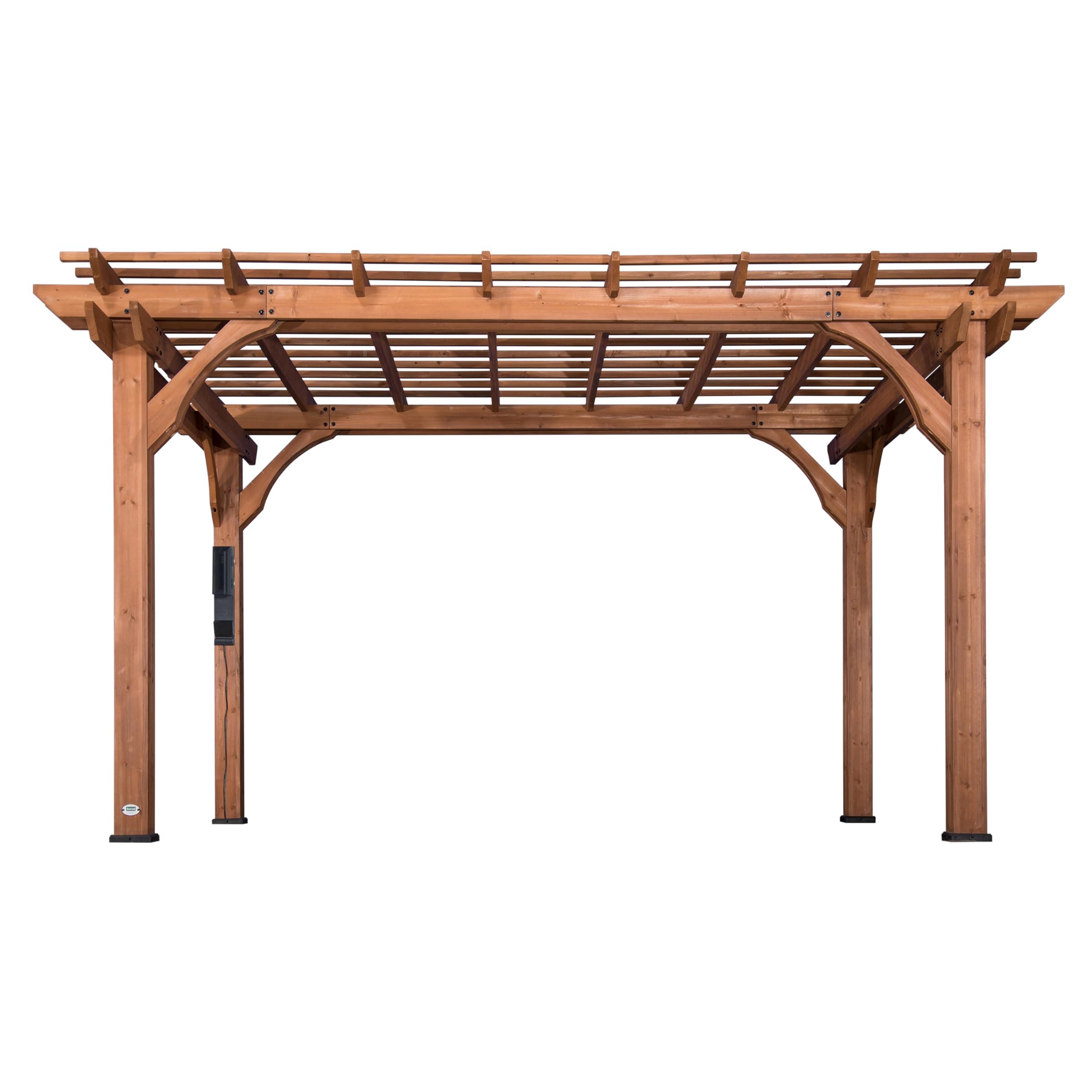Backyard Discovery 14x10 ft All Cedar Wood Pergola, Durable, Quality Supported Structure, Snow and Wind Supported, Rot Resistant, Backyard, Deck, Garden, Patio, Outdoor Entertaining