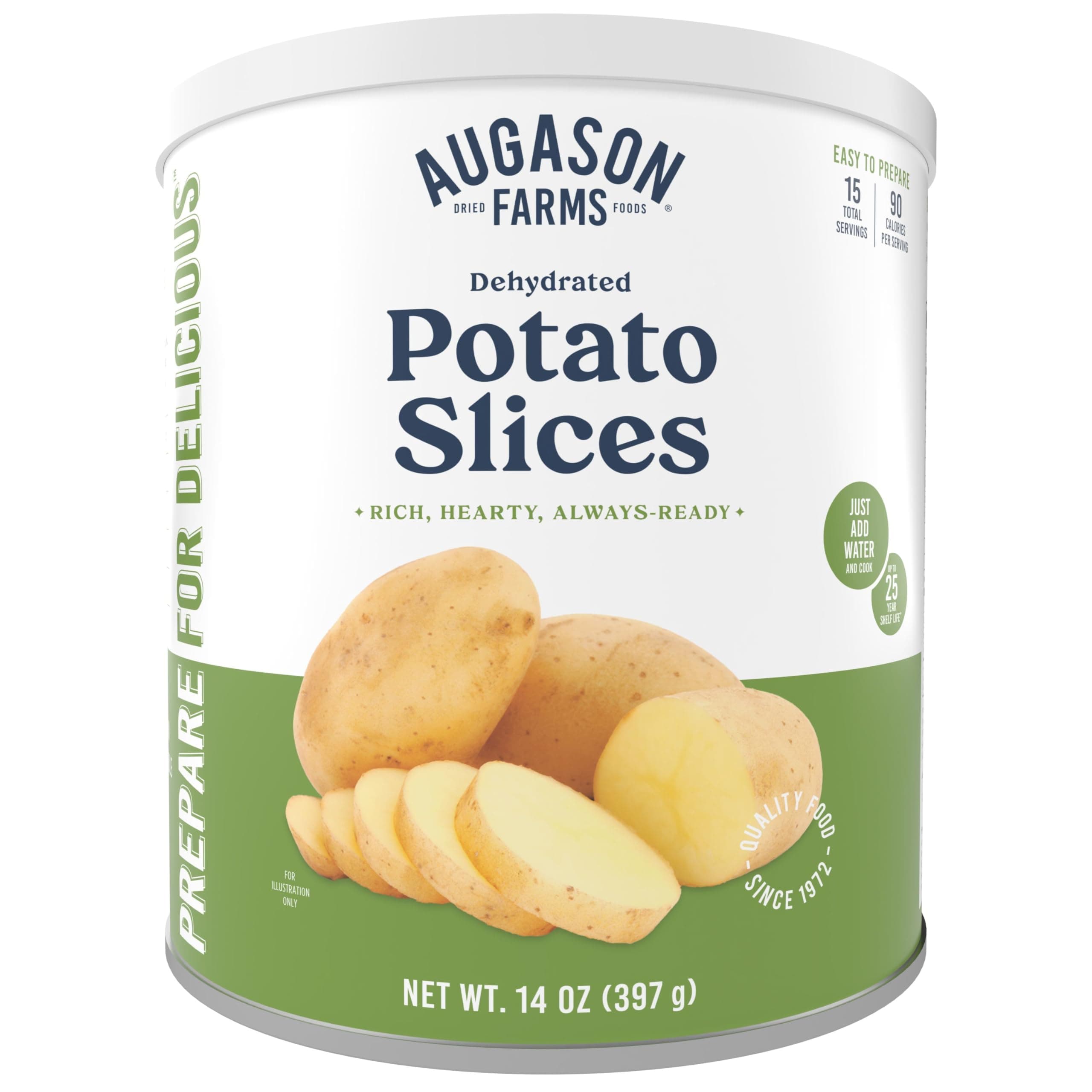 Augason Farms Dehydrated Potato Slices 1 lb 1 oz No. 10 Can