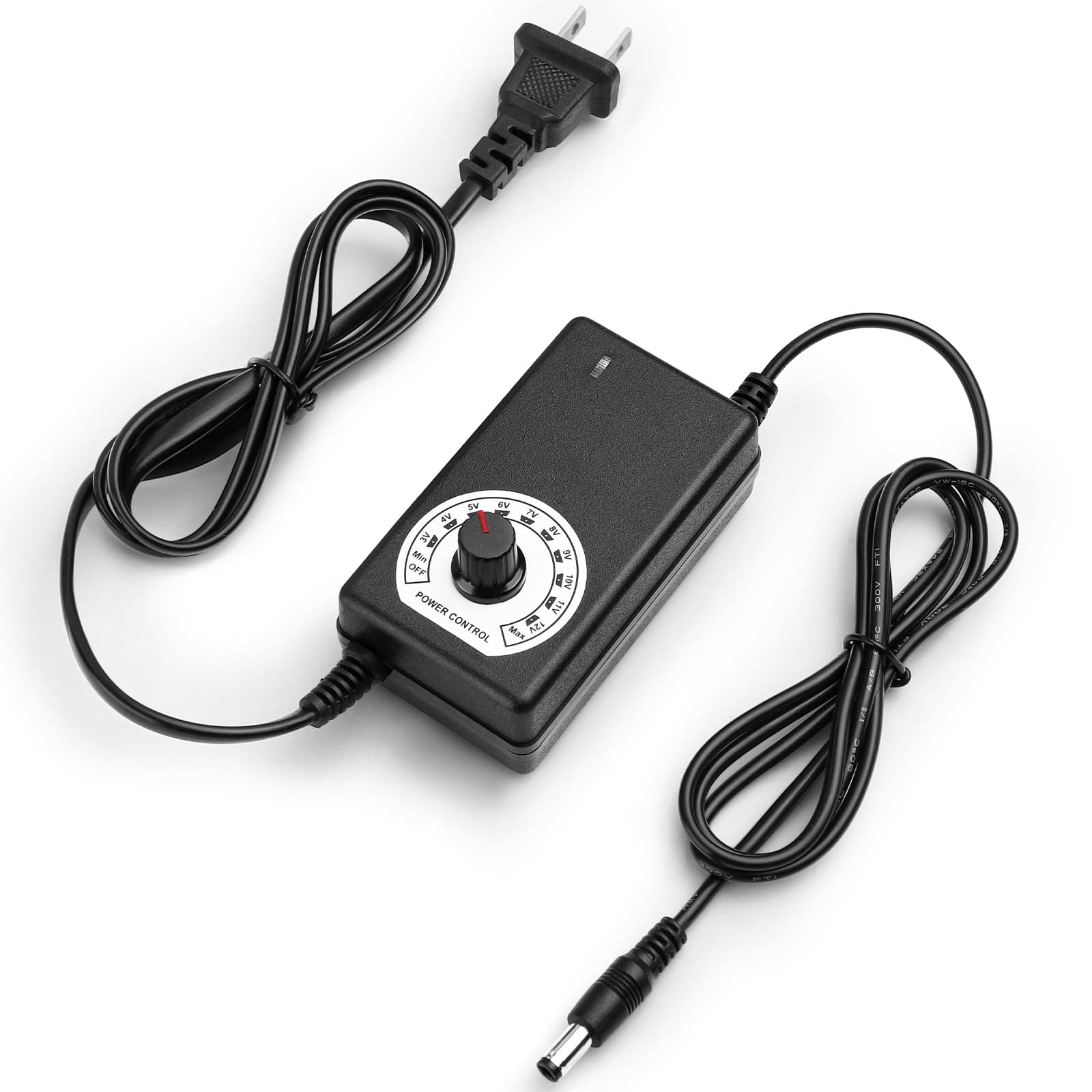 Facmogu AC to DC Adjustable Power Supply, 100-240V AC to 3-12V DC 24W Power Adapter Speed Controller, Variable DC 3V 5V 9V 12V Universal AC/DC Adapter, Multi-Voltage Fan Power Supply Regulated Adaptor