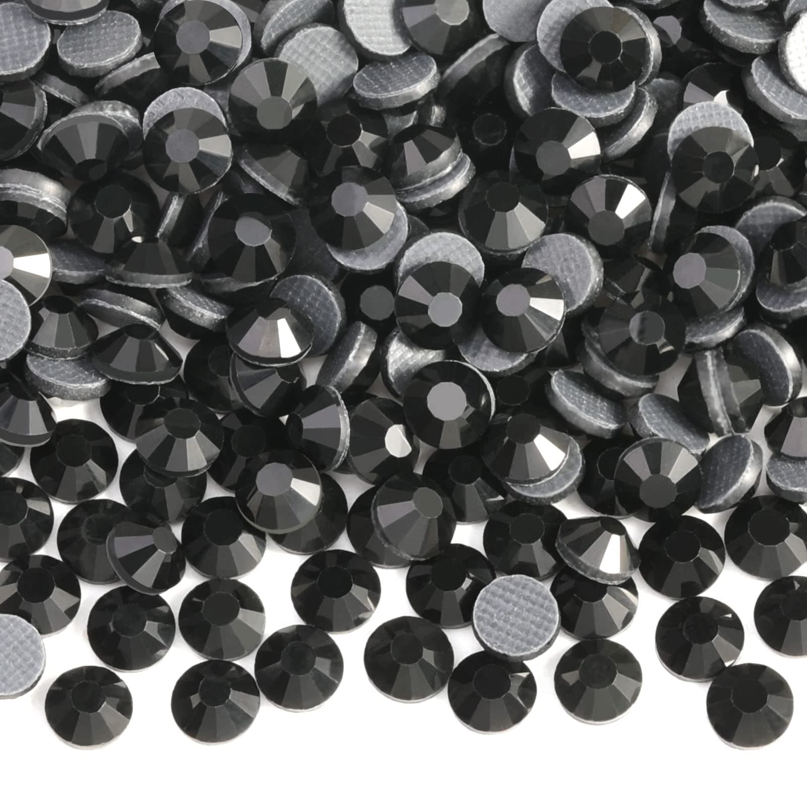8000PCS Hotfix Rhinestones Bulk, Black Rhinestones for Crafts Clothes,Hotfix Crystals DIY Decoration, SS6, 1.9-2.1mm
