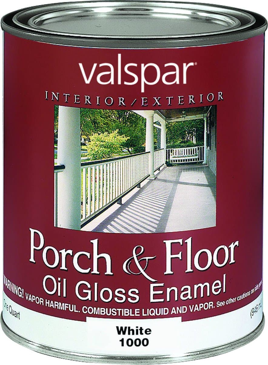 Valspar 27-1000 QT 1 Quart White Porch & Floor Oil Enamel Paint