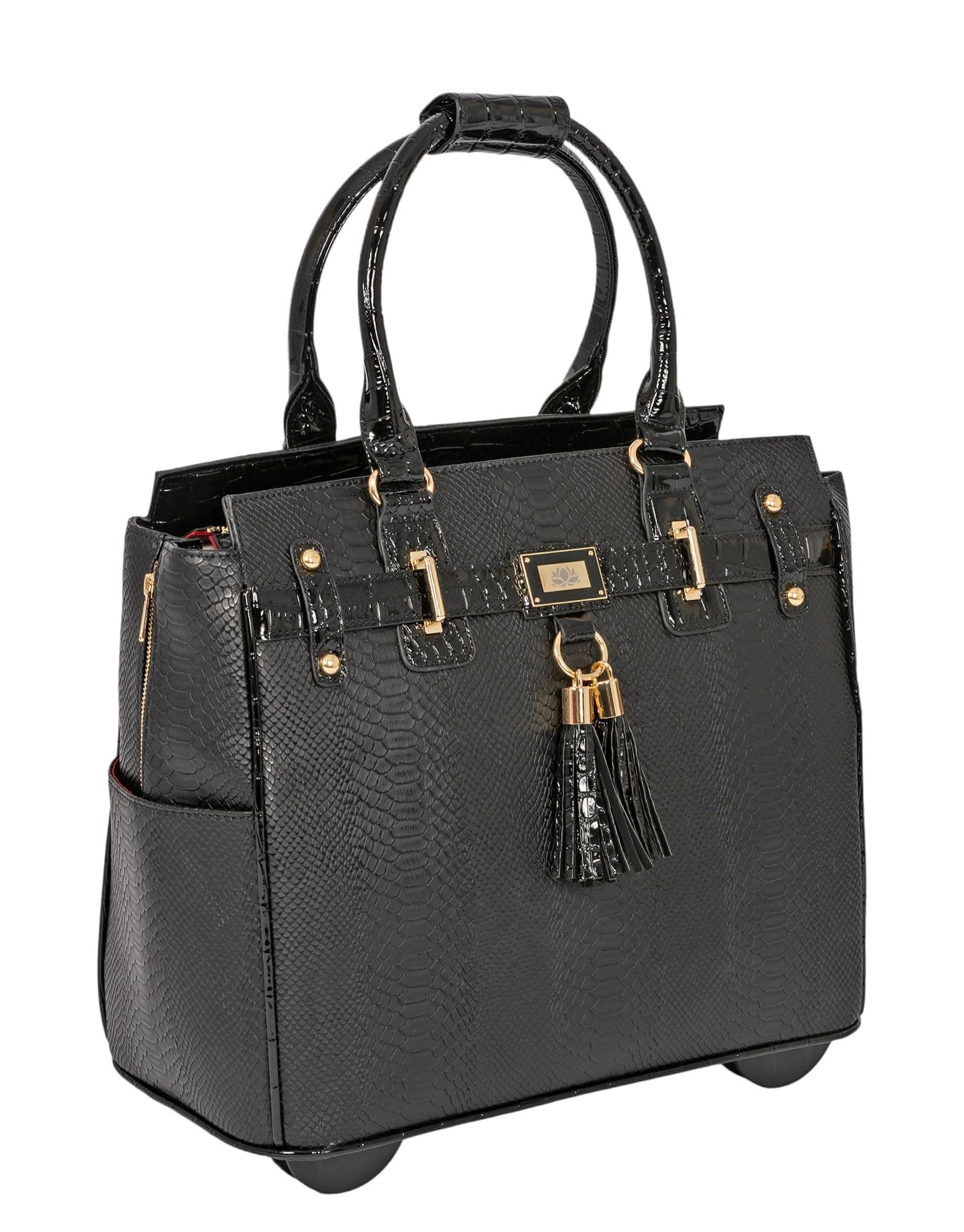 JKM & Company Rolling Laptop Bag for Women | Designer Wheeled Briefcase | Fits 13-17" Laptops | Office Travel Computer Case (Barrington)