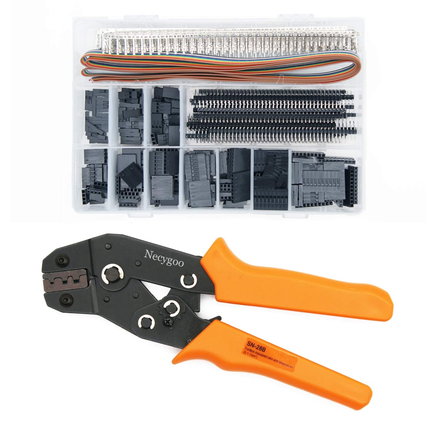 Dupont Crimping Tools 0.25-1.0mm² 22-18AWG Dupont Crimping Pliers with 1420PCS Dupont Connectors IDC Cable Dupont Tool