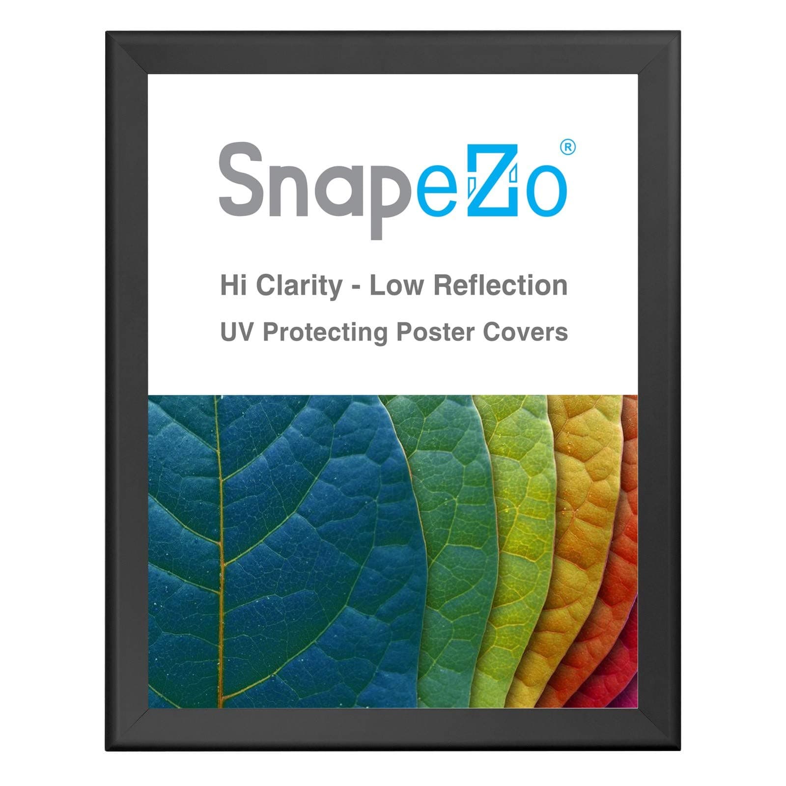 SnapeZo Poster Frame 36x48 Inches, Black 1.7 Inch Aluminum Profile, Front-Loading Snap Frame, Wall Mounting, Wide Series