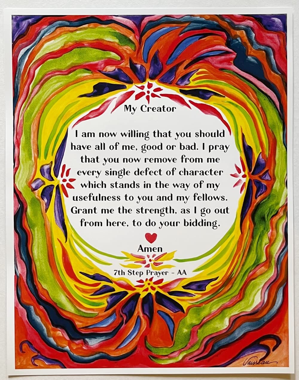 My Creator AA 7th Step Prayer poster - Heartful Art by Raphaella Vaisseau