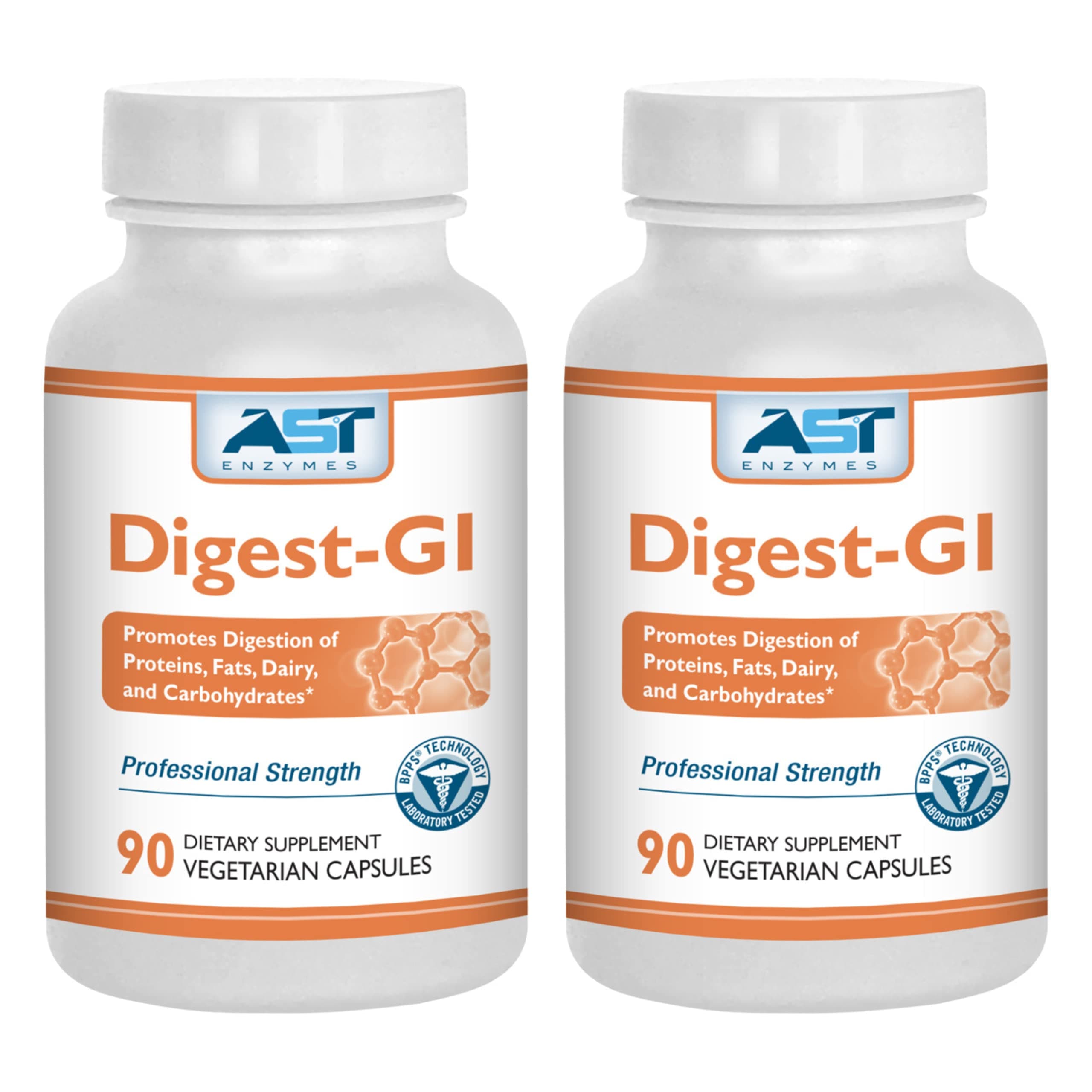 AST Enzymes Digest-GI Digestive Enzyme - (90 x 2) Vegetarian Capsules-Digestion and Bloating Relief for Women and Men