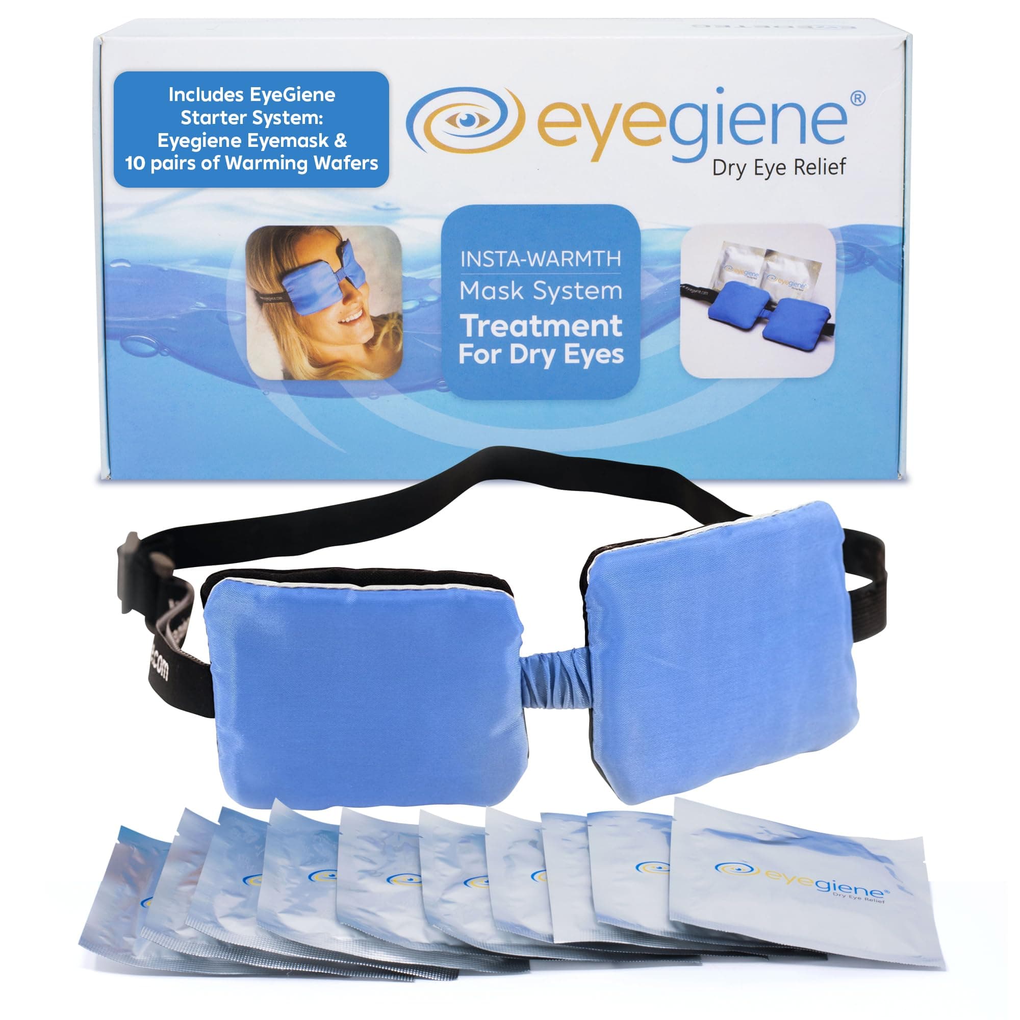 EyeGiene System - Self Heating Eye Mask – Warm Compress for Eyes, Multi-Use H...