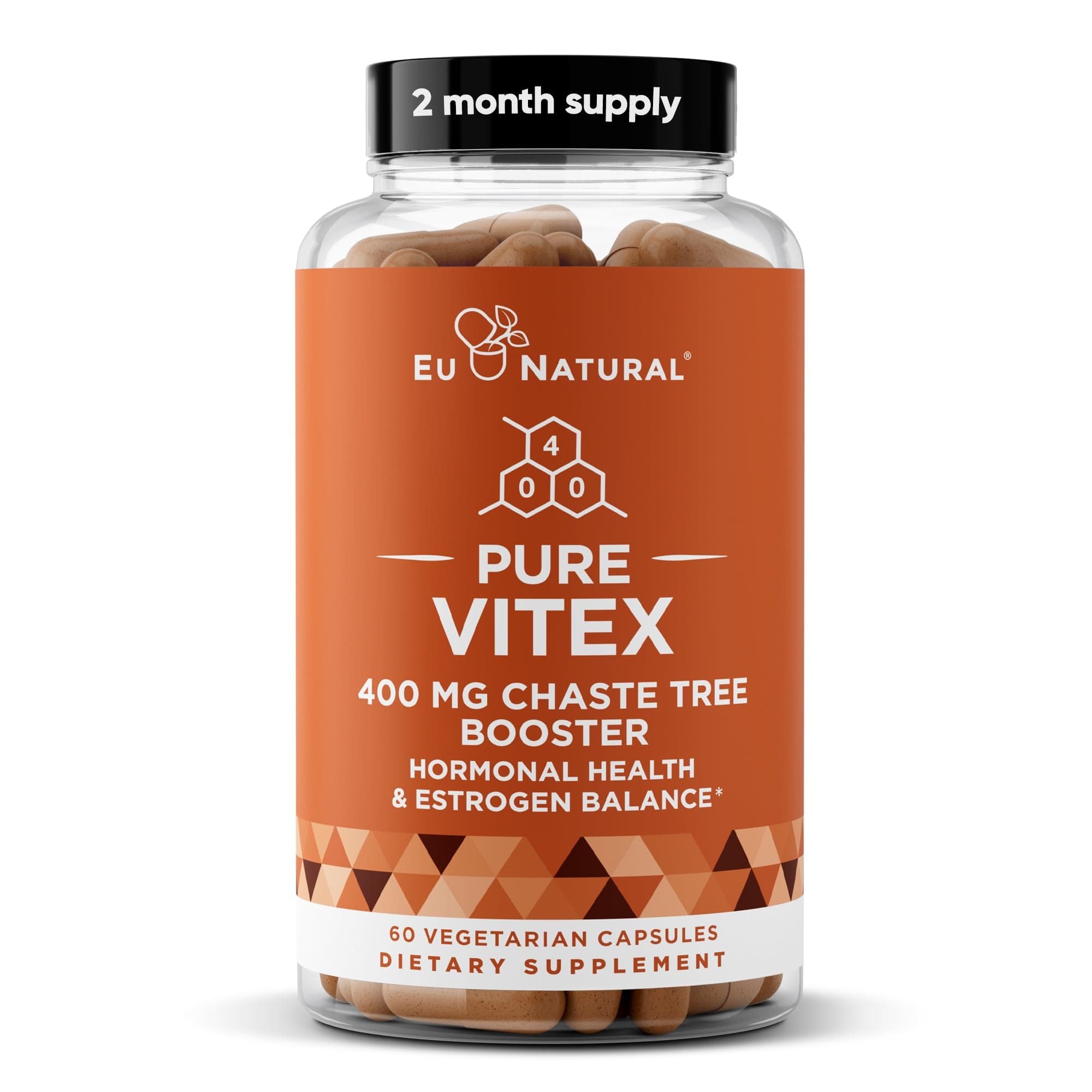 VITEX Pure 400 MG Chasteberry – Natural PMS Support, Balance Hormones, Regulate Your Cycle, Promote Skin Health – Full-Spectrum & Standardized – 60 Vegetarian Soft Capsules