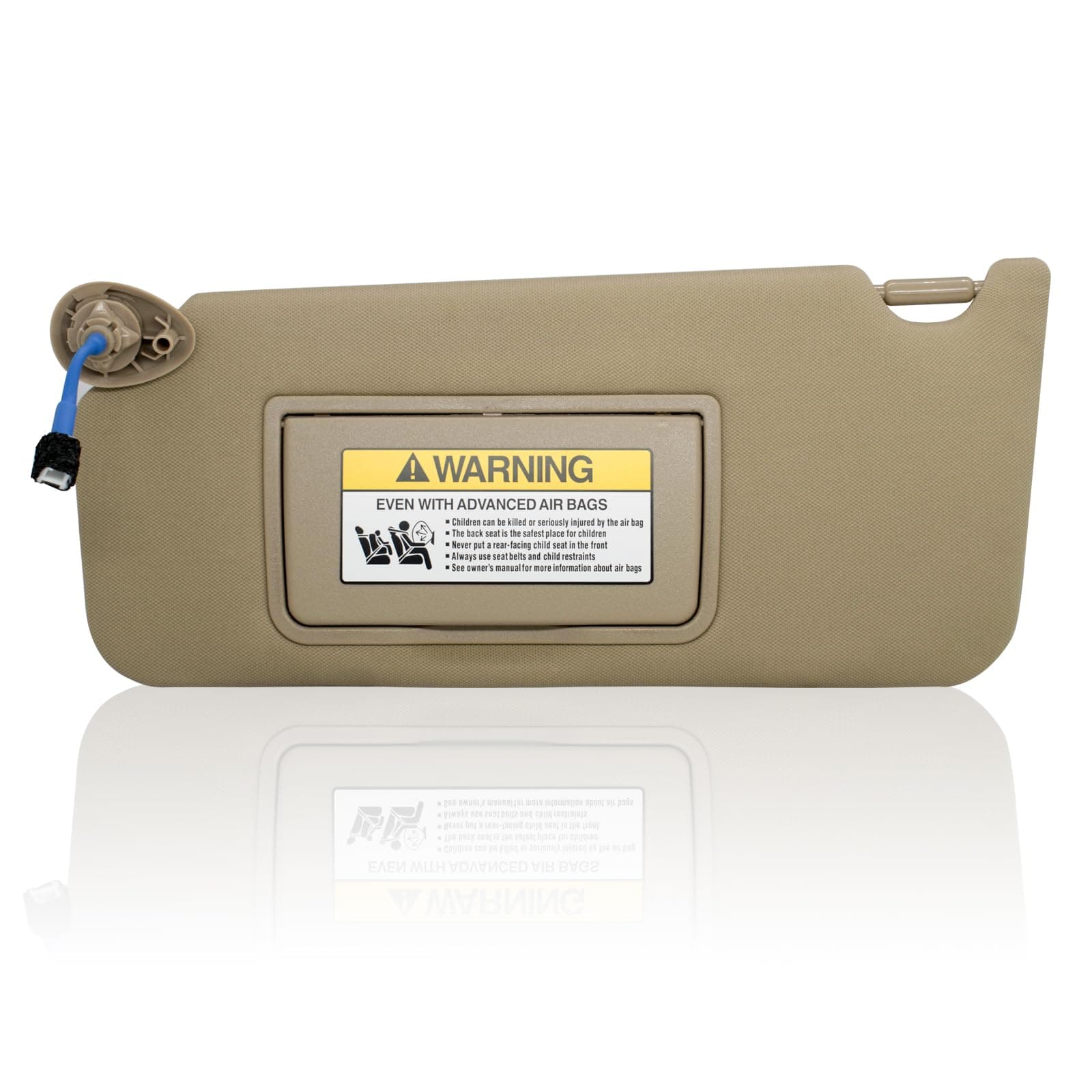 NHILES Left Driver Side Sun Visor Compatible with Honda Accord 2008 2009 2010 2011 2012 2013 2014 2015 2016 2017 with Light Replaces # 83280-TA0-A91ZB (Beige)