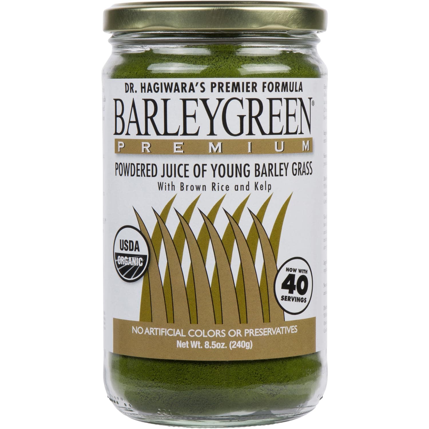 Dr. Hagiwara's BarleyGreen Premium with Kelp - Barley Grass Juice Powder Formula (200 Grams)