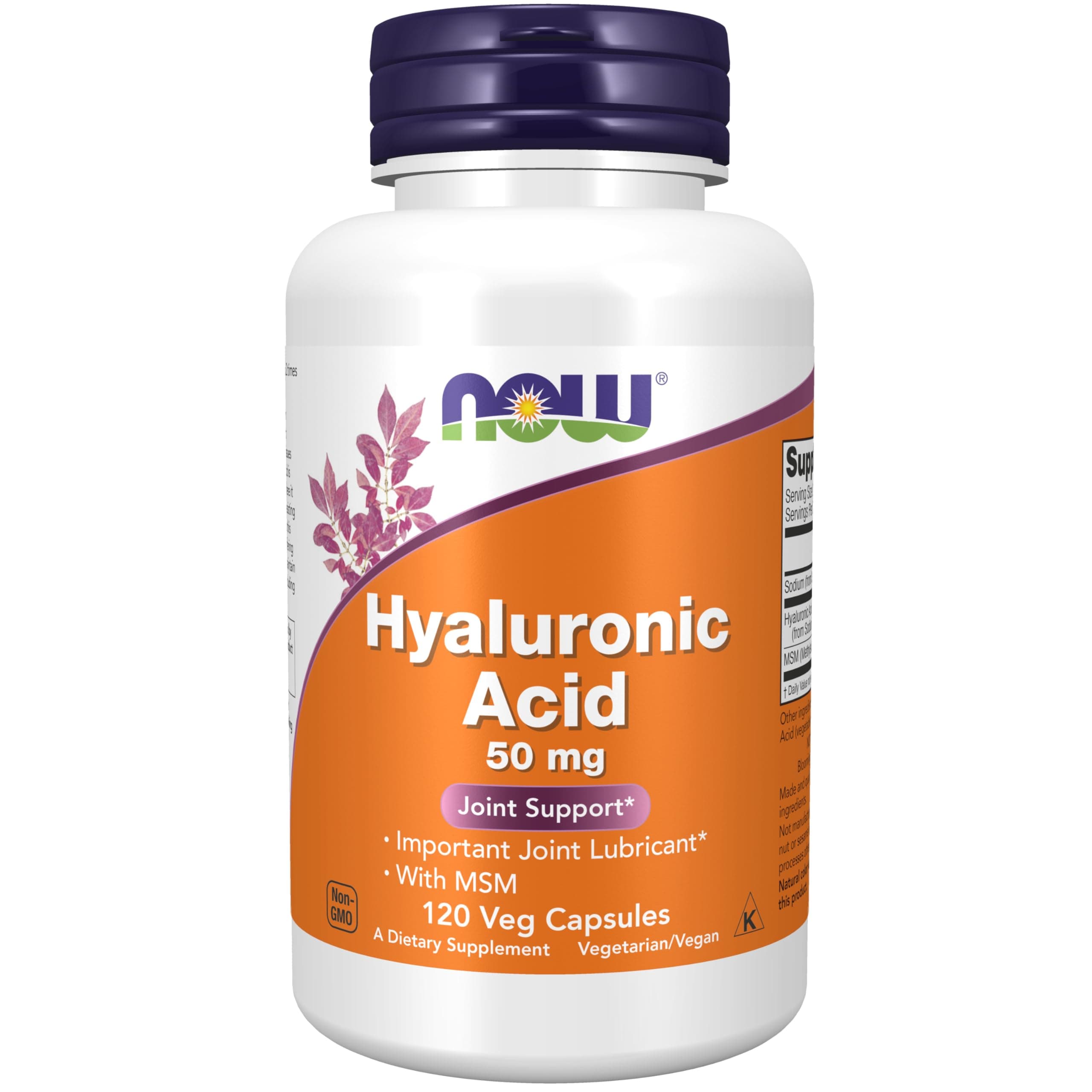 Supplements, Hyaluronic Acid 50 mg with MSM, Joint Support*, 120 Veg Capsules